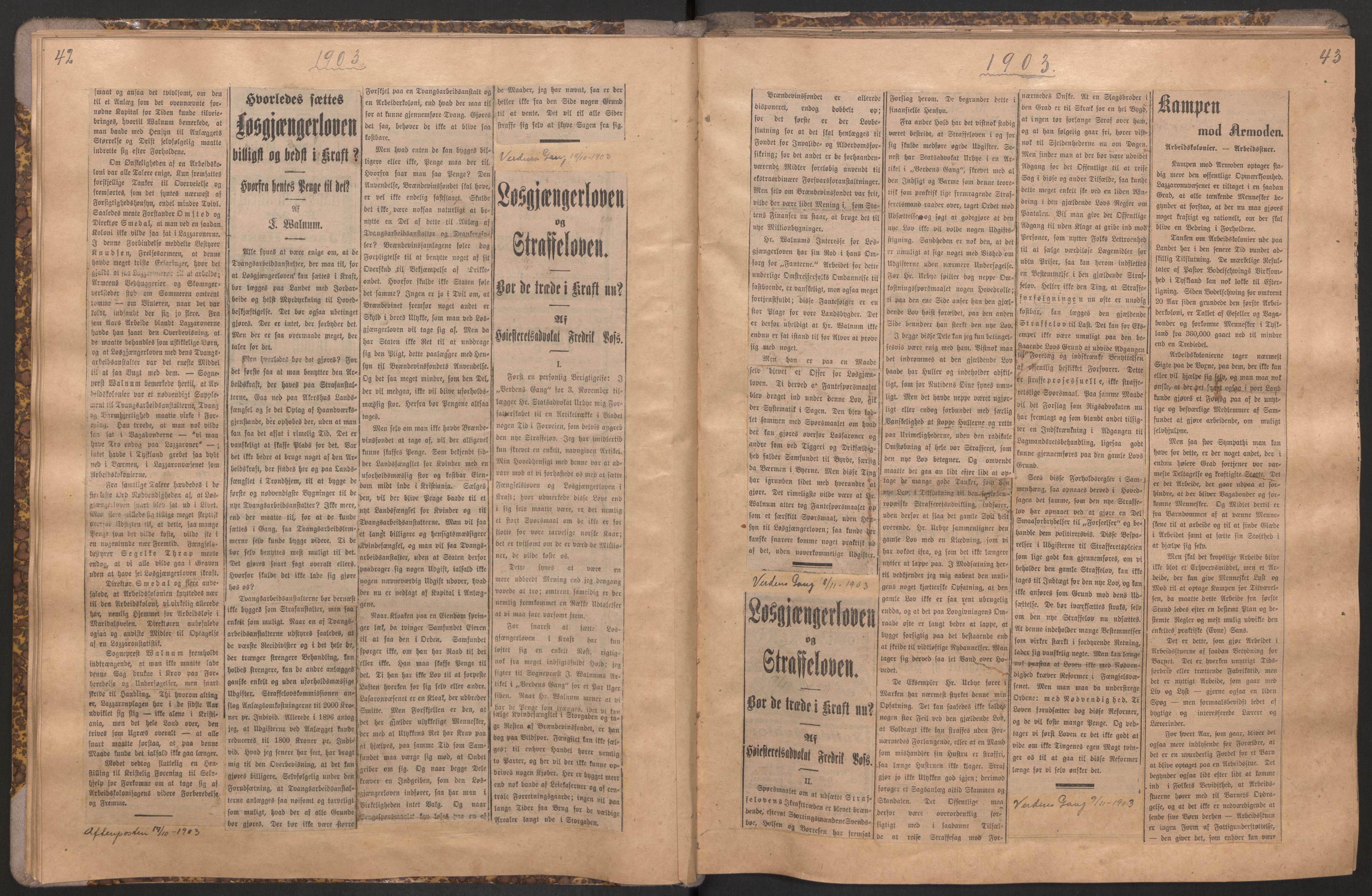 Norsk Misjon Blant Hjemløse, AV/RA-PA-0793/F/Fv/L0534: Utklipp, 1897-1919, p. 42-43