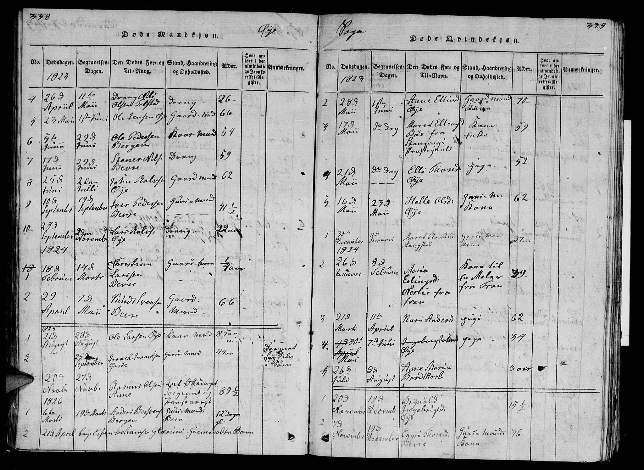 Ministerialprotokoller, klokkerbøker og fødselsregistre - Møre og Romsdal, AV/SAT-A-1454/595/L1050: Parish register (copy) no. 595C02, 1819-1834, p. 338-339