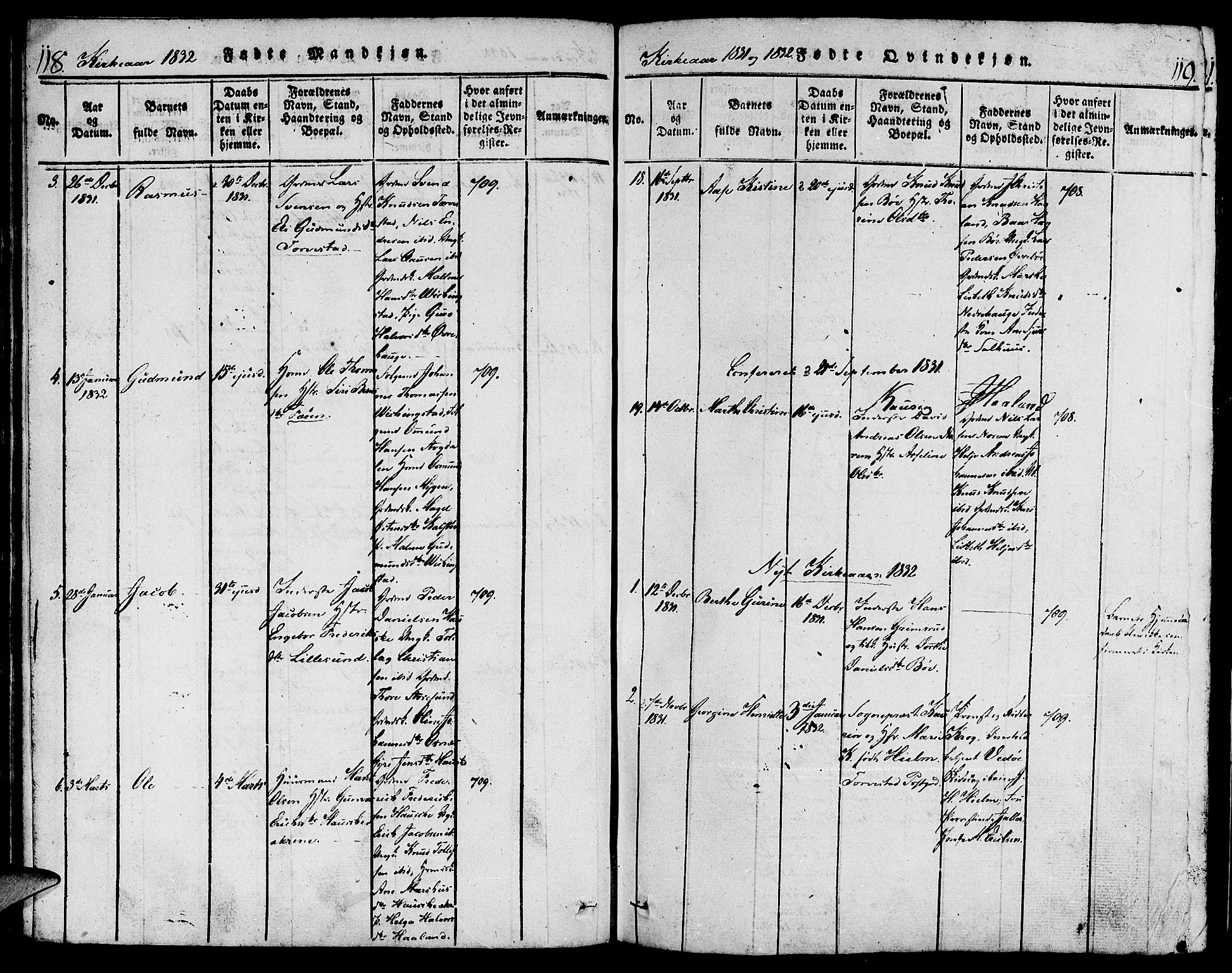 Torvastad sokneprestkontor, AV/SAST-A -101857/H/Ha/Haa/L0004: Parish register (official) no. A 3 /1, 1817-1836, p. 118-119