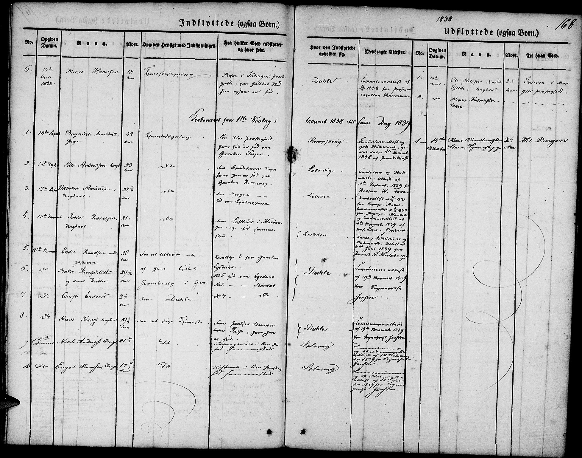 Fjell sokneprestembete, AV/SAB-A-75301/H/Haa: Parish register (official) no. A 1, 1835-1850, p. 168