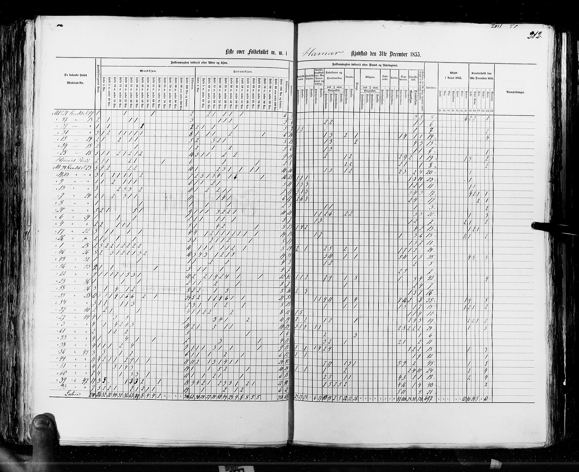 RA, Census 1855, vol. 7: Fredrikshald-Kragerø, 1855, p. 212