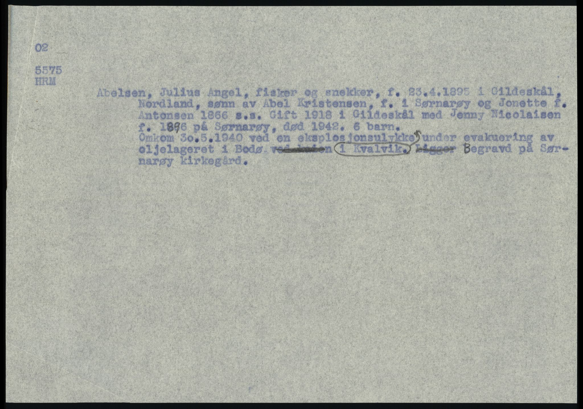 Sosialdepartementet, Våre Falne, AV/RA-S-1708/E/Ee/L0025: Personmapper: Abelsen 01 - Amundsen, H. 65, 1945-1951, p. 29