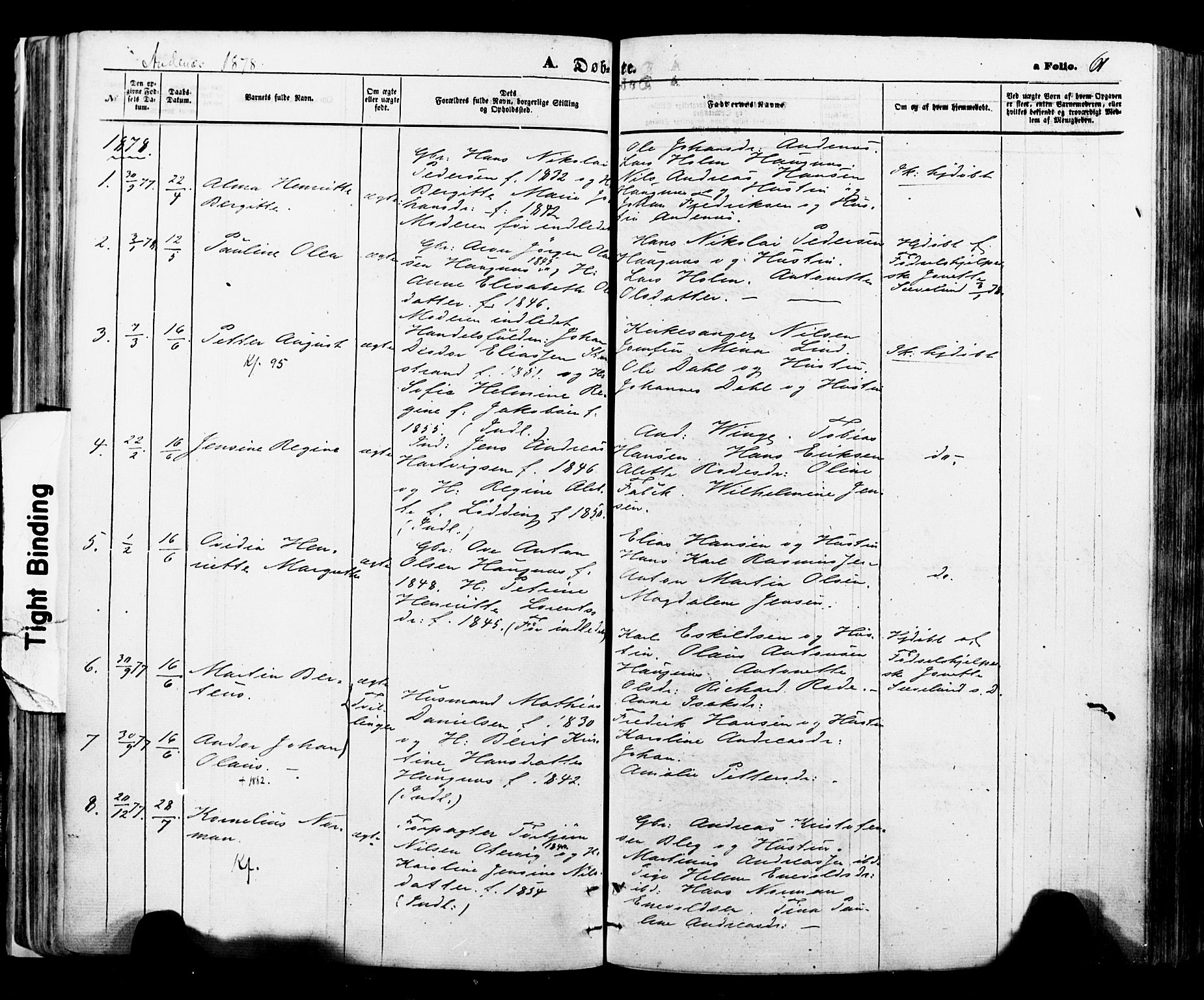 Ministerialprotokoller, klokkerbøker og fødselsregistre - Nordland, AV/SAT-A-1459/897/L1398: Parish register (official) no. 897A05 /2, 1867-1880, p. 61