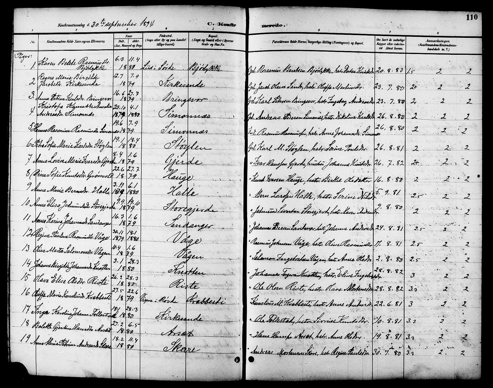 Ministerialprotokoller, klokkerbøker og fødselsregistre - Møre og Romsdal, AV/SAT-A-1454/503/L0049: Parish register (copy) no. 503C04, 1894-1915, p. 110