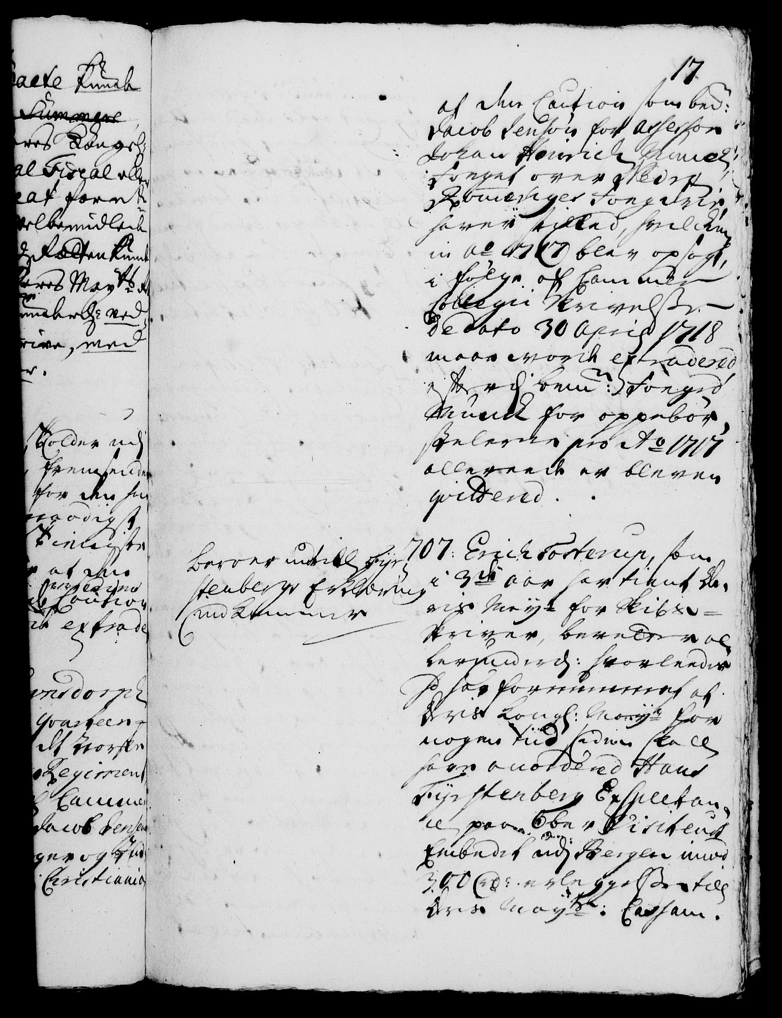 Rentekammeret, Kammerkanselliet, RA/EA-3111/G/Gh/Gha/L0003: Norsk ekstraktmemorialprotokoll, sak. 600-765 (merket RK 53.48), 1720-1721, p. 17