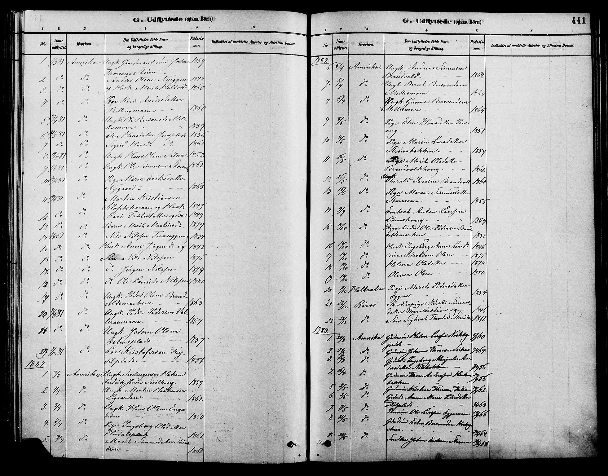 Alvdal prestekontor, SAH/PREST-060/H/Ha/Hab/L0003: Parish register (copy) no. 3, 1878-1907, p. 441