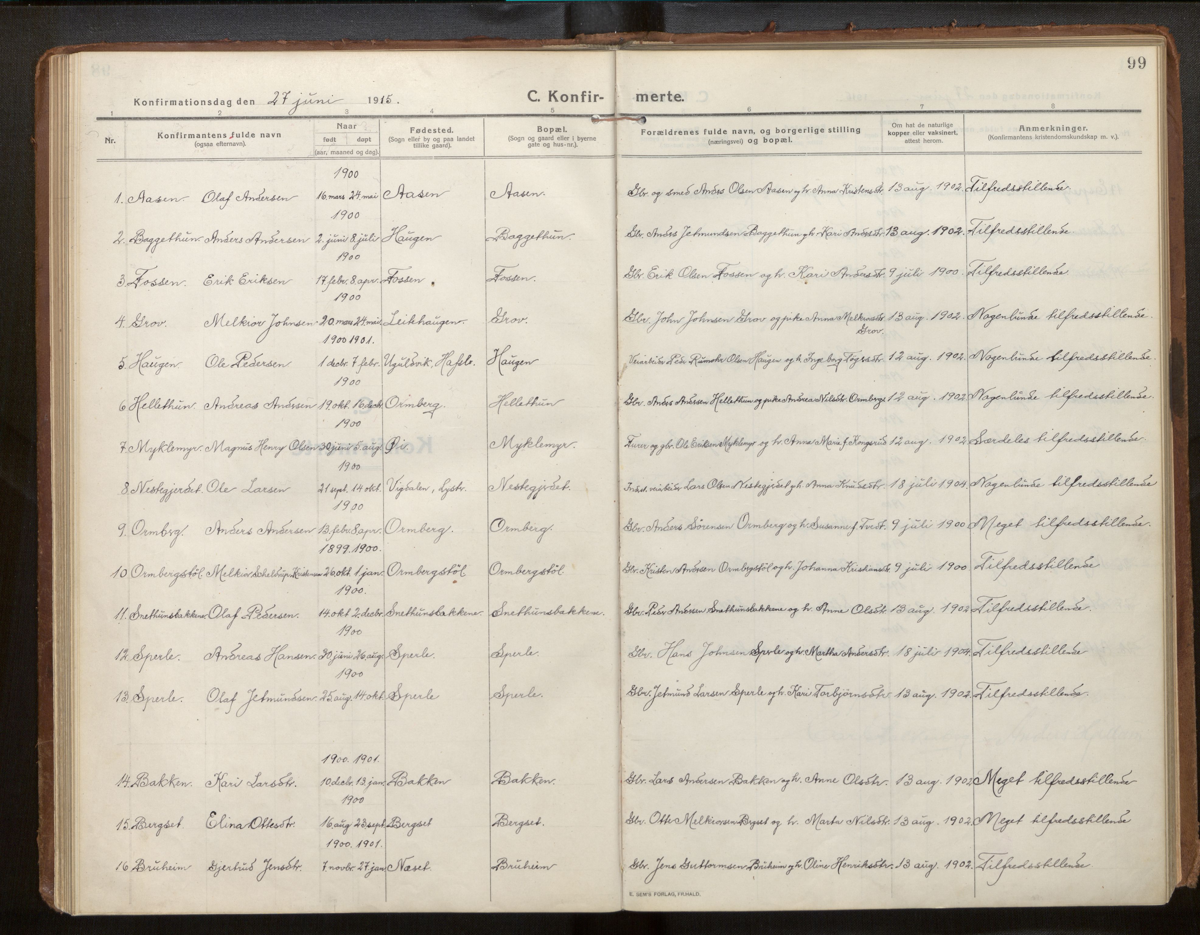 Jostedal sokneprestembete, SAB/A-80601/H/Haa/Haab/L0002: Parish register (official) no. B 2, 1915-1931, p. 99