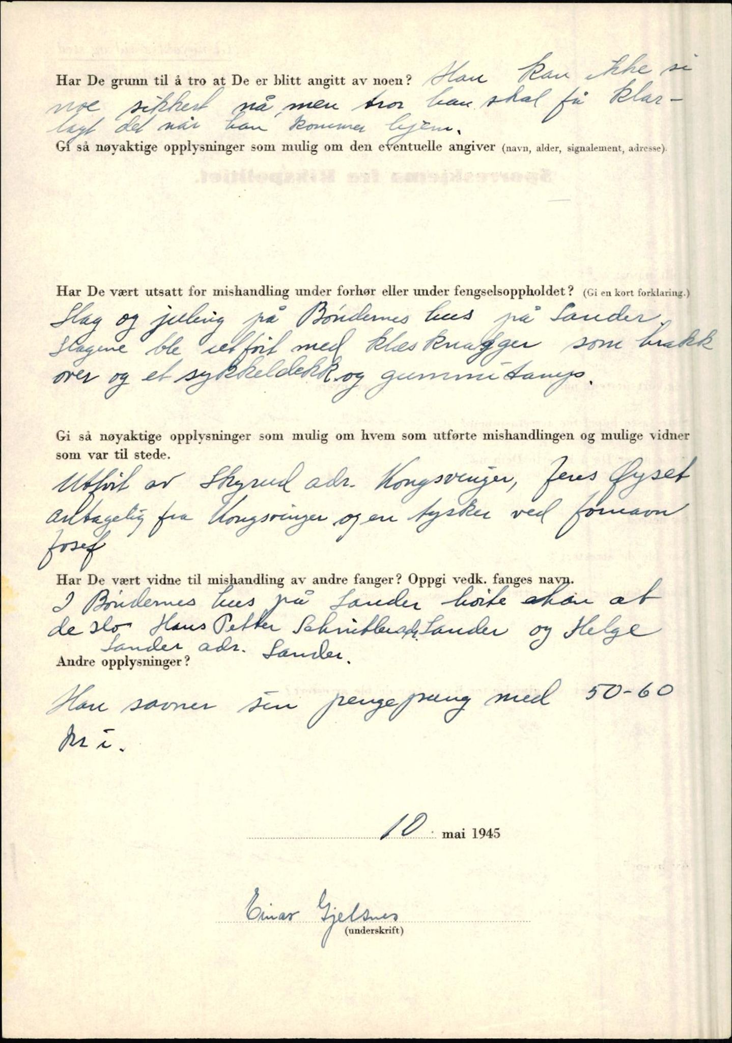 Rikspolitisjefen, AV/RA-S-1560/L/L0005: Gidske, Peder Martin -  Hansell, Georg, 1940-1945, p. 52