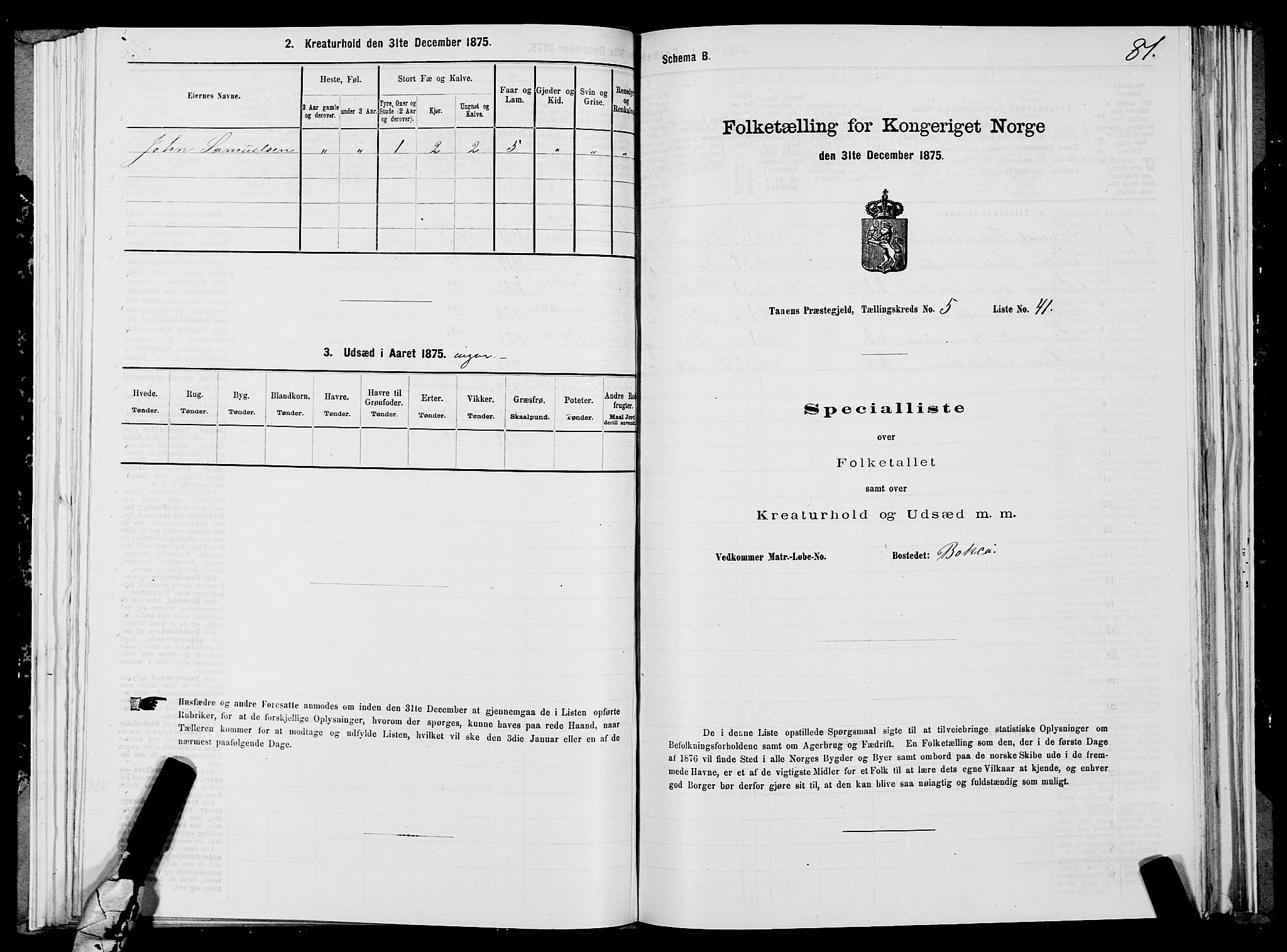 SATØ, 1875 census for 2025P Tana, 1875, p. 2081