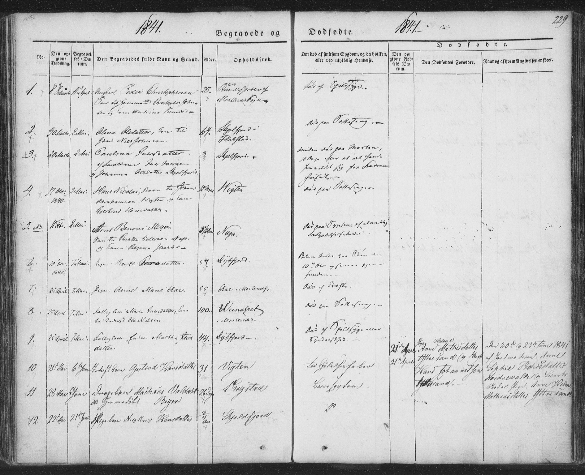 Ministerialprotokoller, klokkerbøker og fødselsregistre - Nordland, AV/SAT-A-1459/885/L1202: Parish register (official) no. 885A03, 1838-1859, p. 229