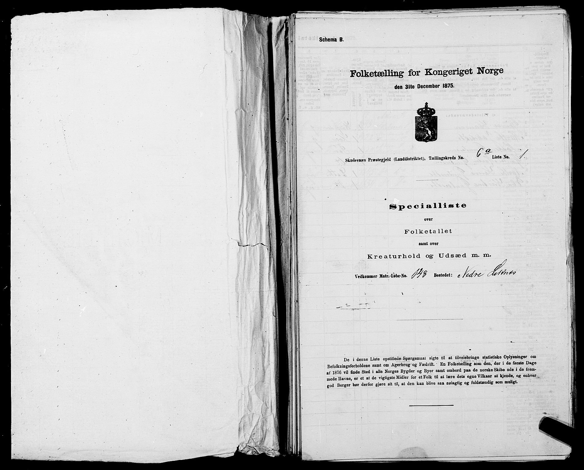 SAST, 1875 census for 1150L Skudenes/Falnes, Åkra og Ferkingstad, 1875, p. 709