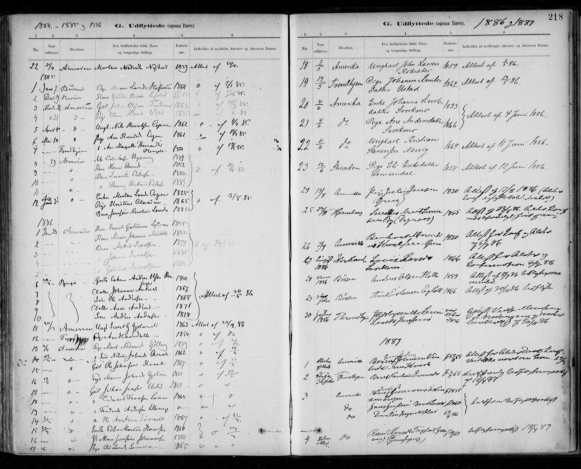 Ministerialprotokoller, klokkerbøker og fødselsregistre - Sør-Trøndelag, SAT/A-1456/668/L0810: Parish register (official) no. 668A10, 1881-1894, p. 218