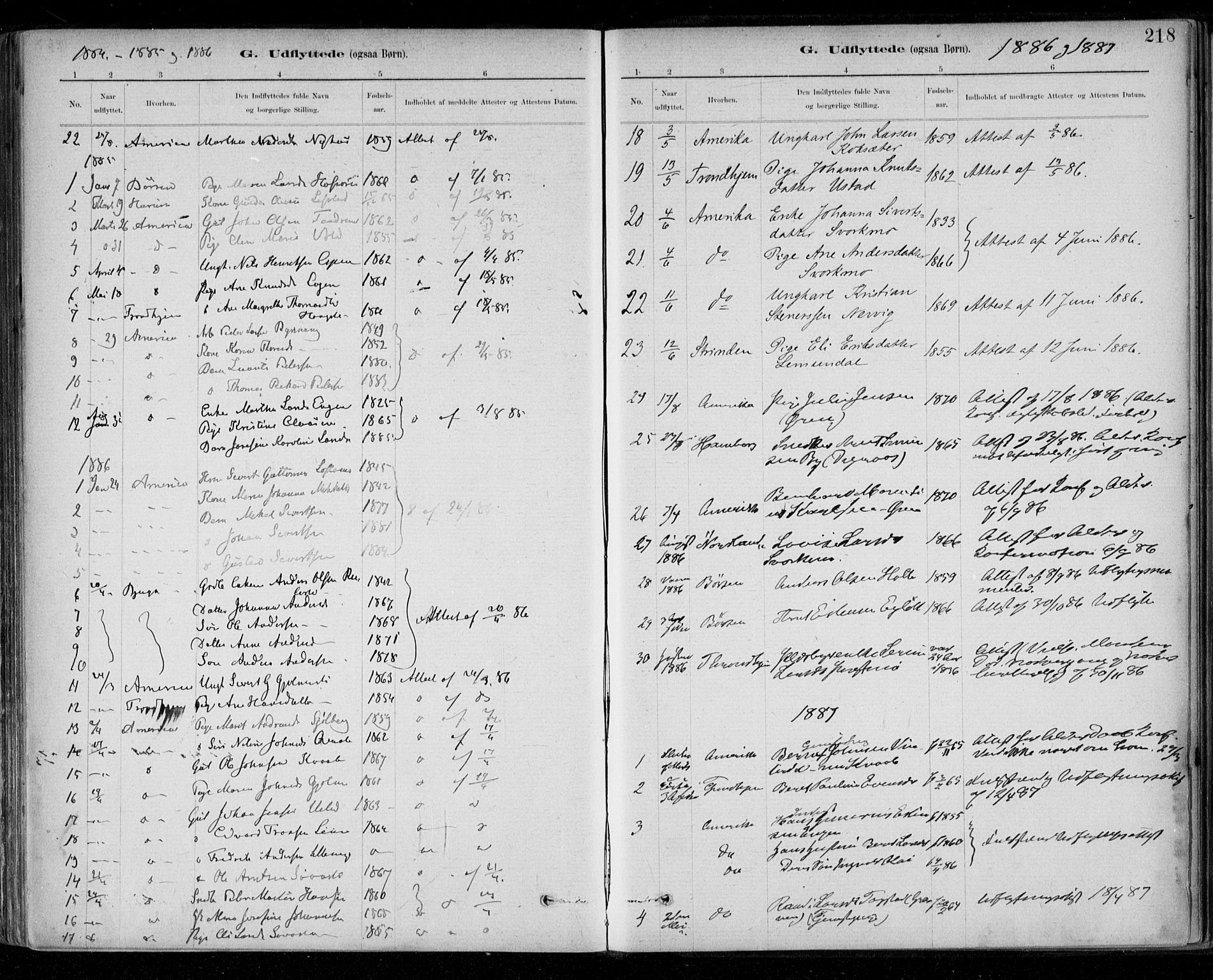 Ministerialprotokoller, klokkerbøker og fødselsregistre - Sør-Trøndelag, AV/SAT-A-1456/668/L0810: Parish register (official) no. 668A10, 1881-1894, p. 218