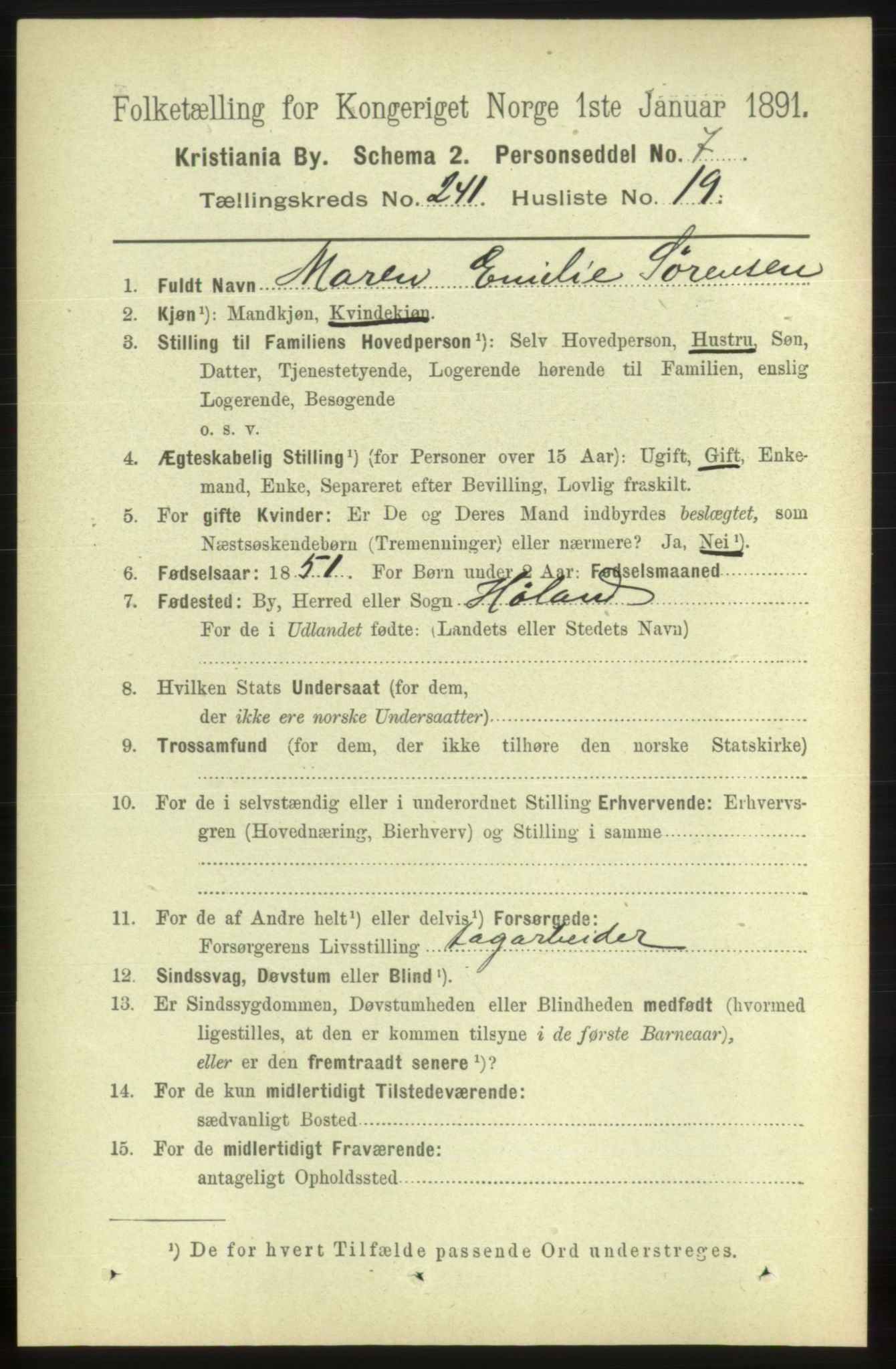 RA, 1891 census for 0301 Kristiania, 1891, p. 146748