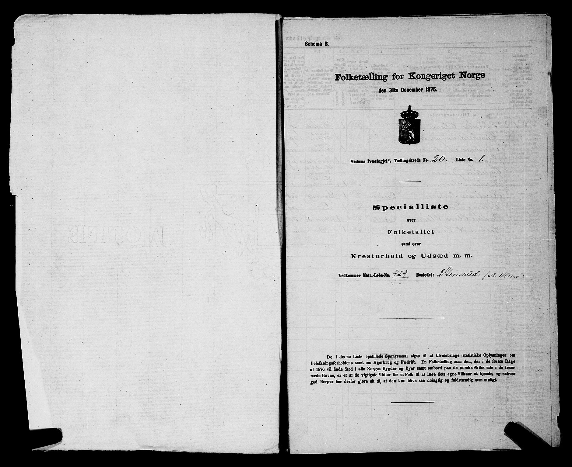 SAKO, 1875 census for 0623P Modum, 1875, p. 2455