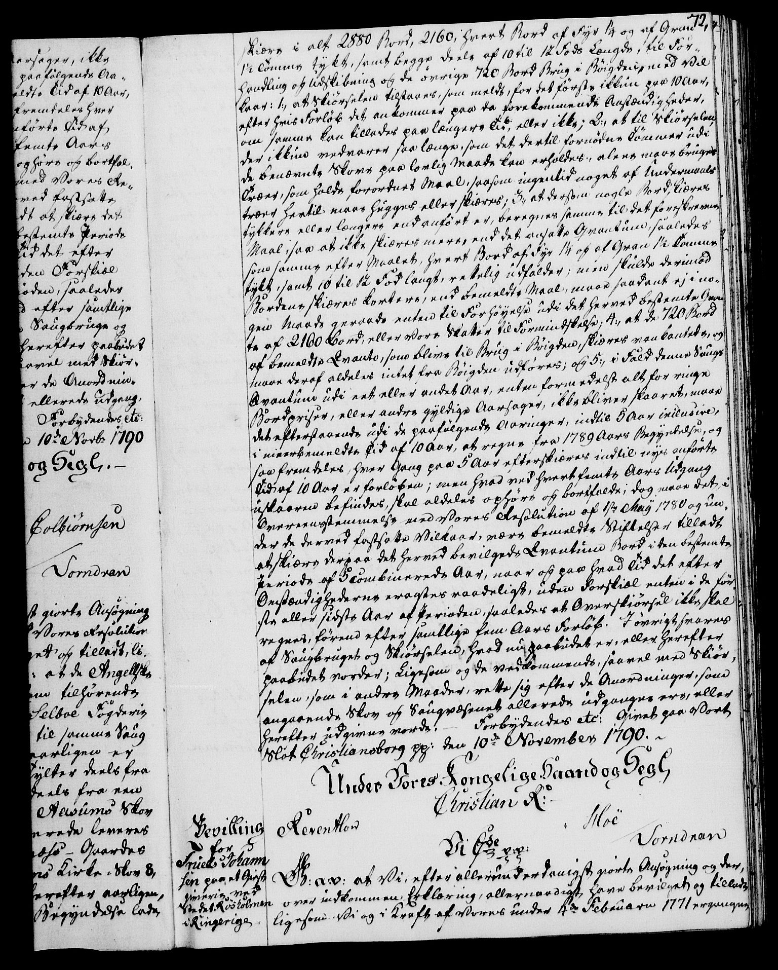 Rentekammeret, Kammerkanselliet, RA/EA-3111/G/Gg/Gga/L0015: Norsk ekspedisjonsprotokoll med register (merket RK 53.15), 1790-1791, p. 72