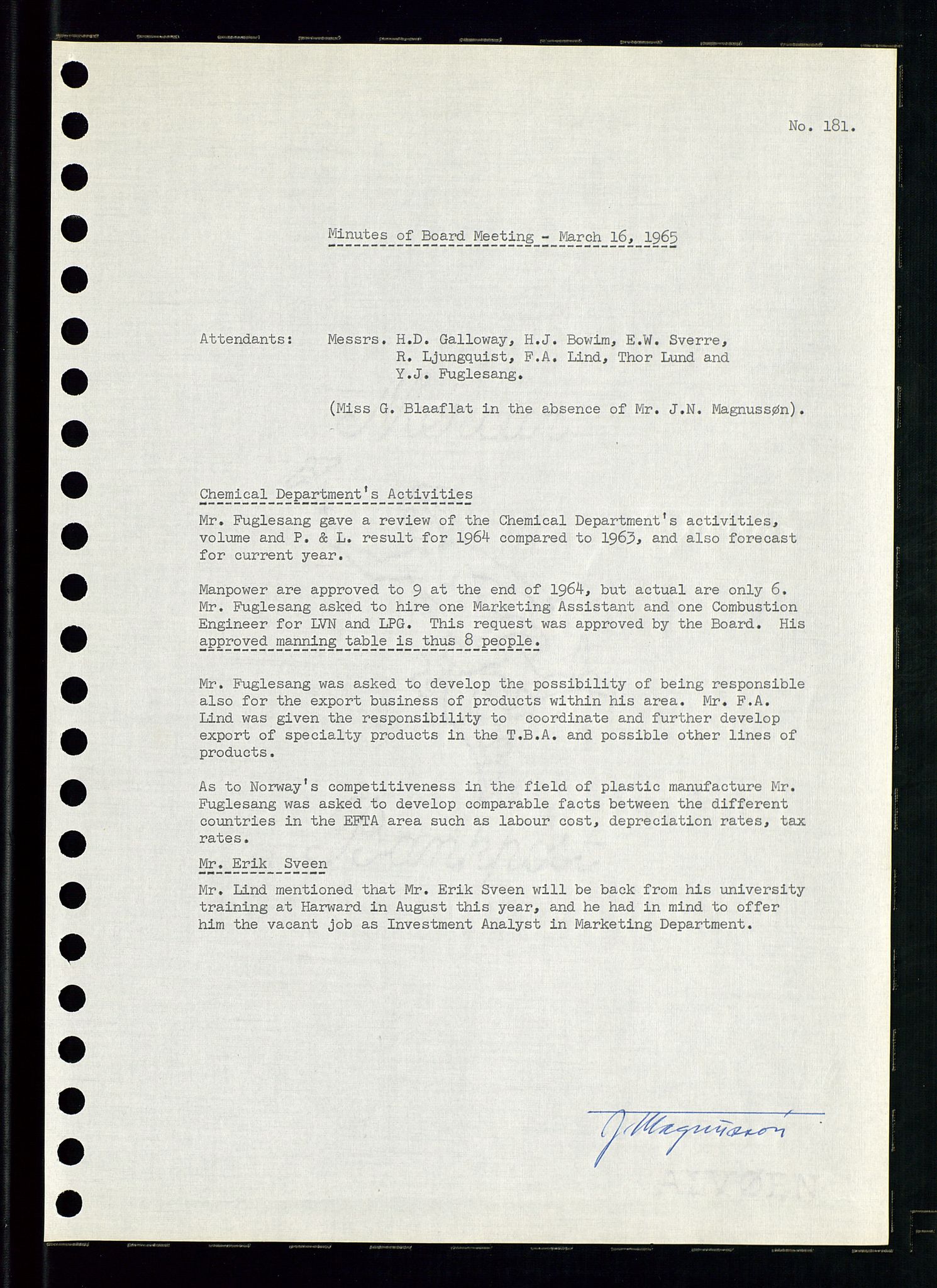 Pa 0982 - Esso Norge A/S, AV/SAST-A-100448/A/Aa/L0002/0001: Den administrerende direksjon Board minutes (styrereferater) / Den administrerende direksjon Board minutes (styrereferater), 1965, p. 139