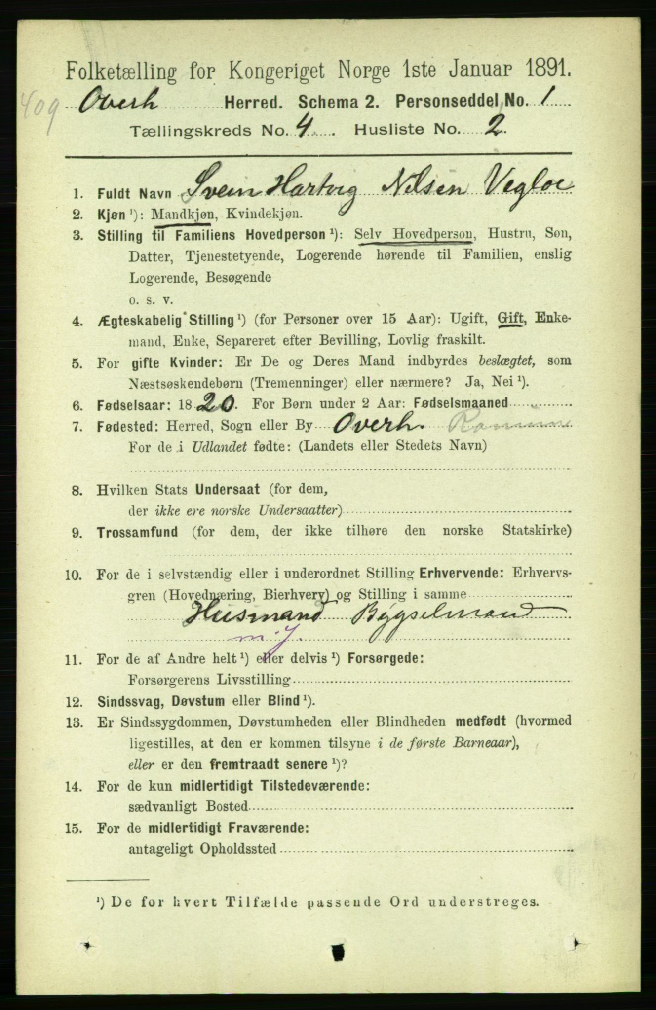 RA, 1891 census for 1744 Overhalla, 1891, p. 1114