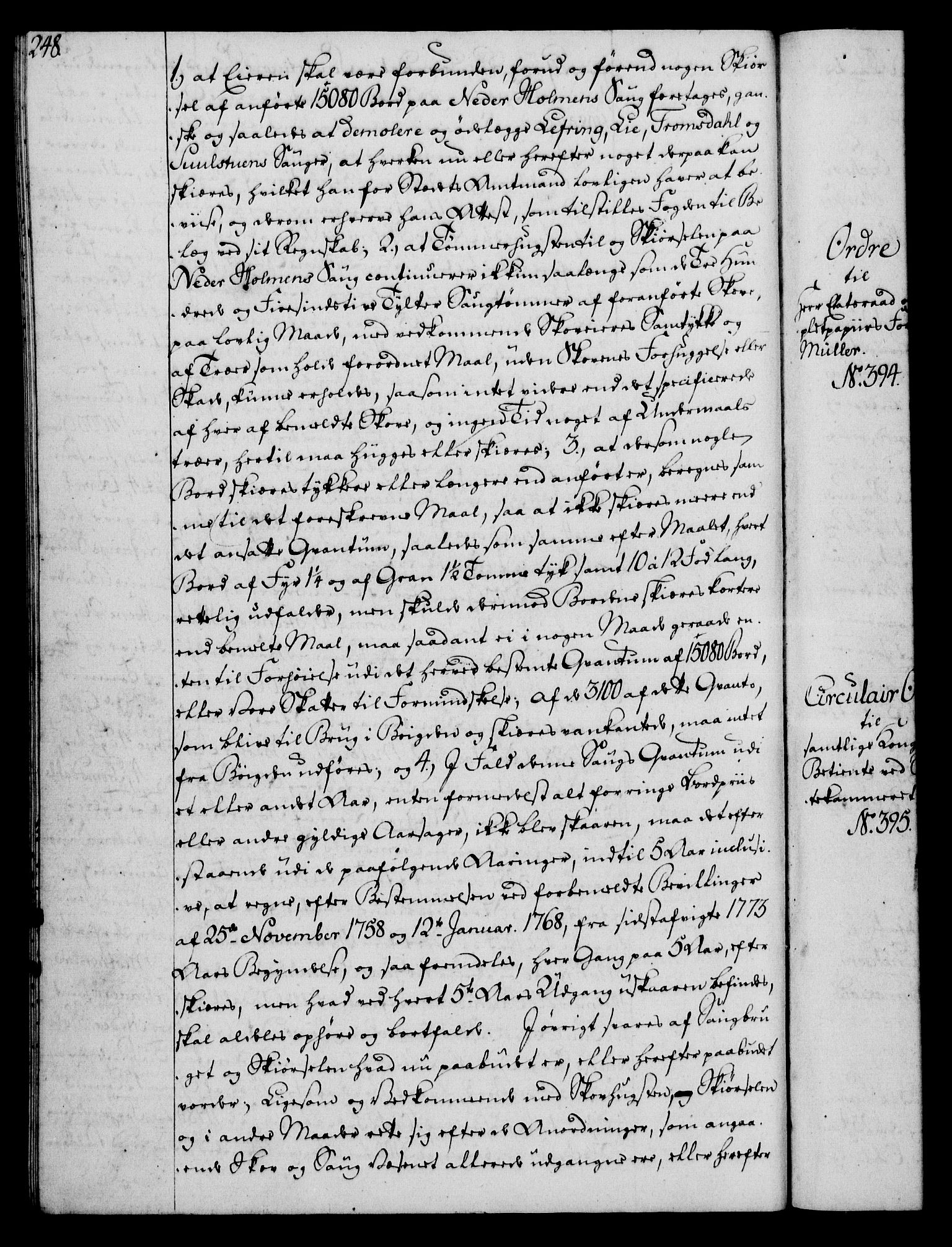 Rentekammeret, Kammerkanselliet, RA/EA-3111/G/Gg/Gga/L0010: Norsk ekspedisjonsprotokoll med register (merket RK 53.10), 1773-1778, p. 248
