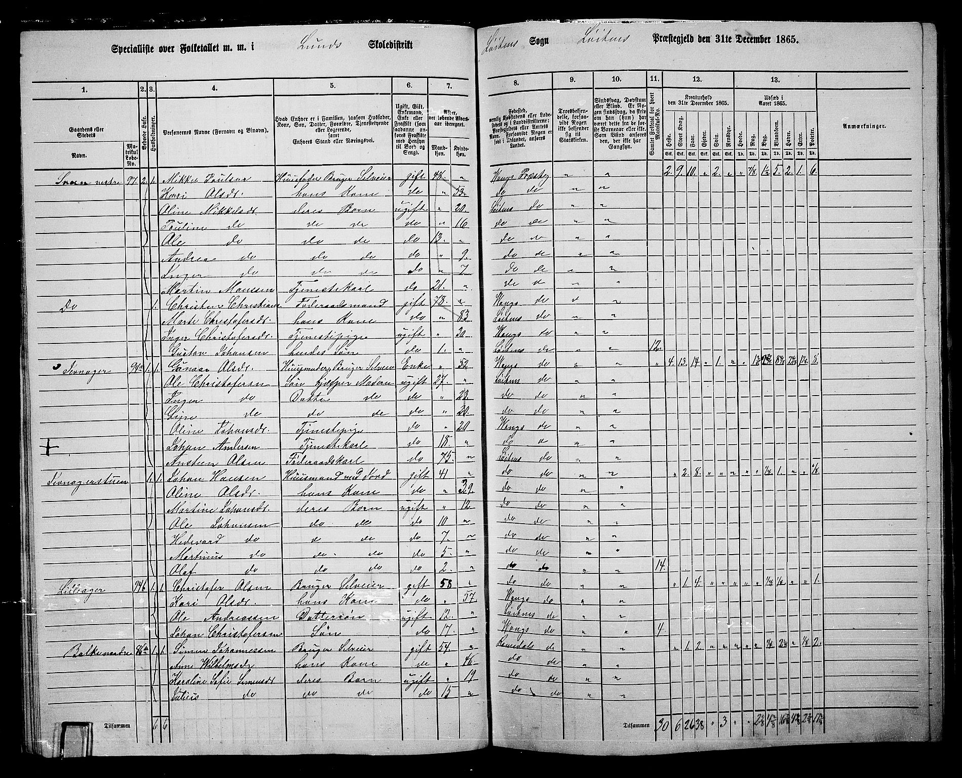 RA, 1865 census for Løten, 1865, p. 36