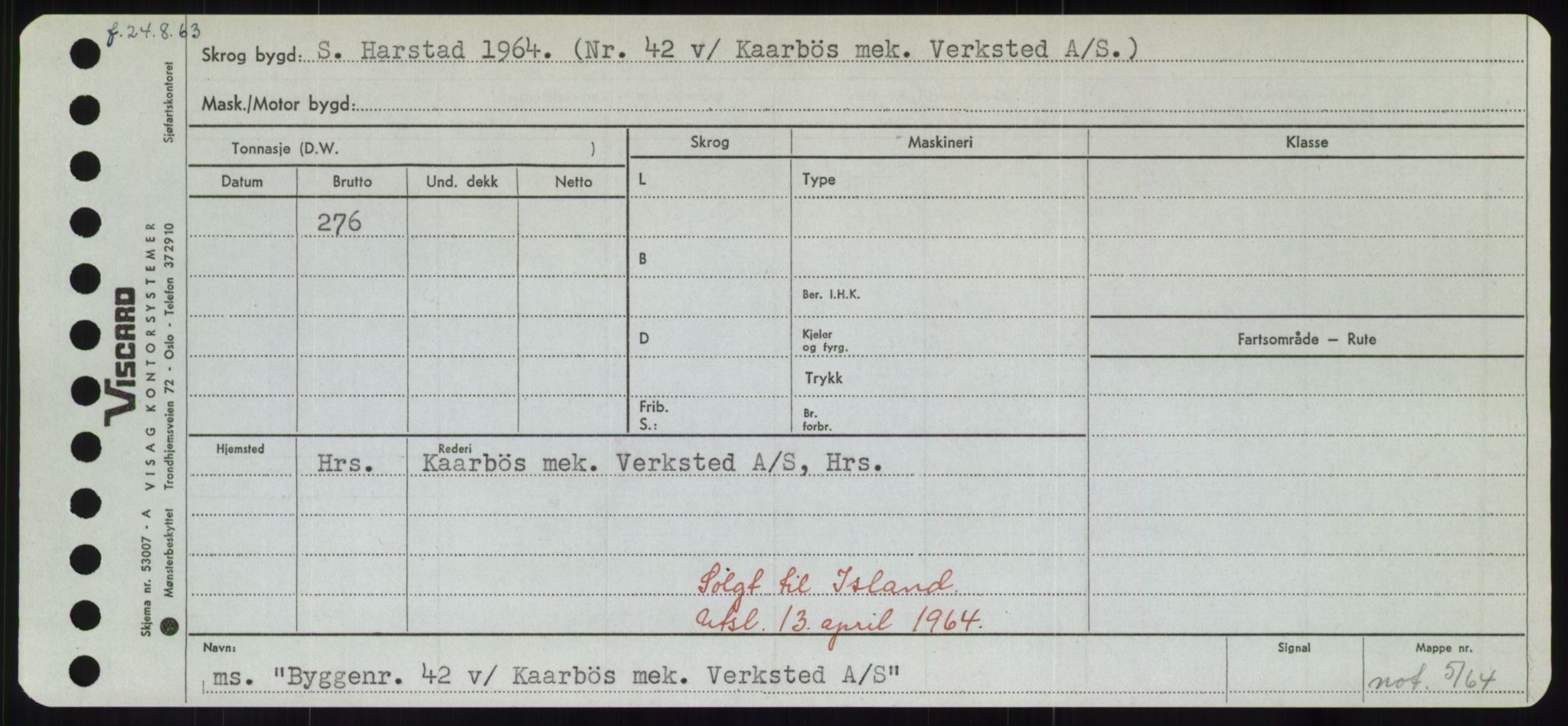 Sjøfartsdirektoratet med forløpere, Skipsmålingen, RA/S-1627/H/Hd/L0006: Fartøy, Byg-Båt, p. 451