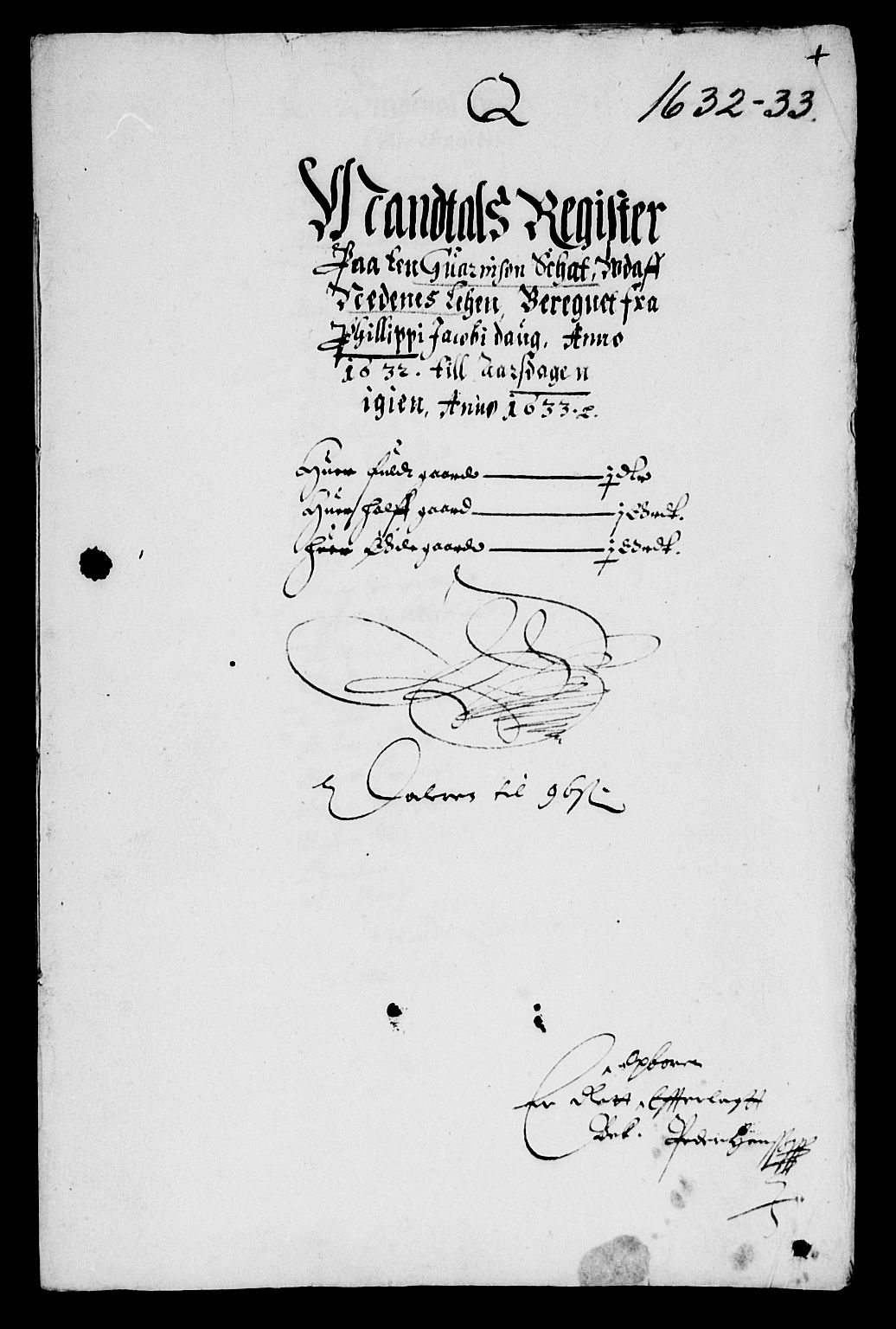 Rentekammeret inntil 1814, Reviderte regnskaper, Lensregnskaper, AV/RA-EA-5023/R/Rb/Rbq/L0022: Nedenes len. Mandals len. Råbyggelag., 1632-1634
