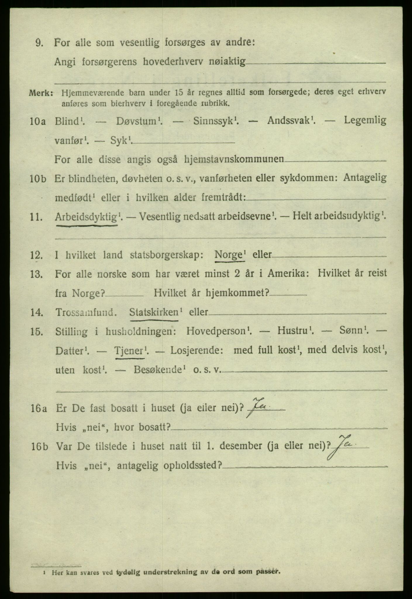 SAB, 1920 census for Jølster, 1920, p. 4651