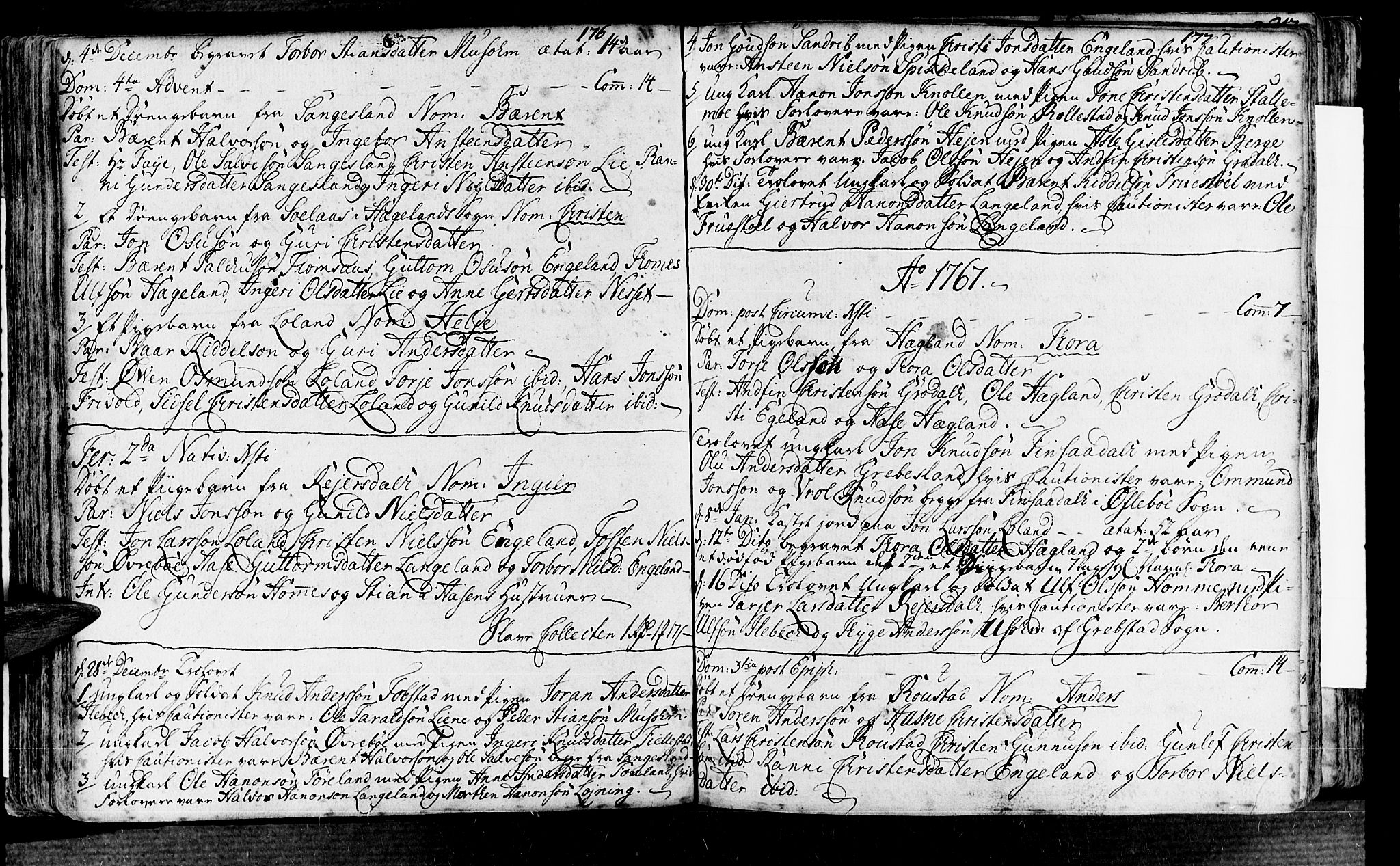 Vennesla sokneprestkontor, SAK/1111-0045/Fa/Fac/L0001: Parish register (official) no. A 1, 1743-1784, p. 176-177