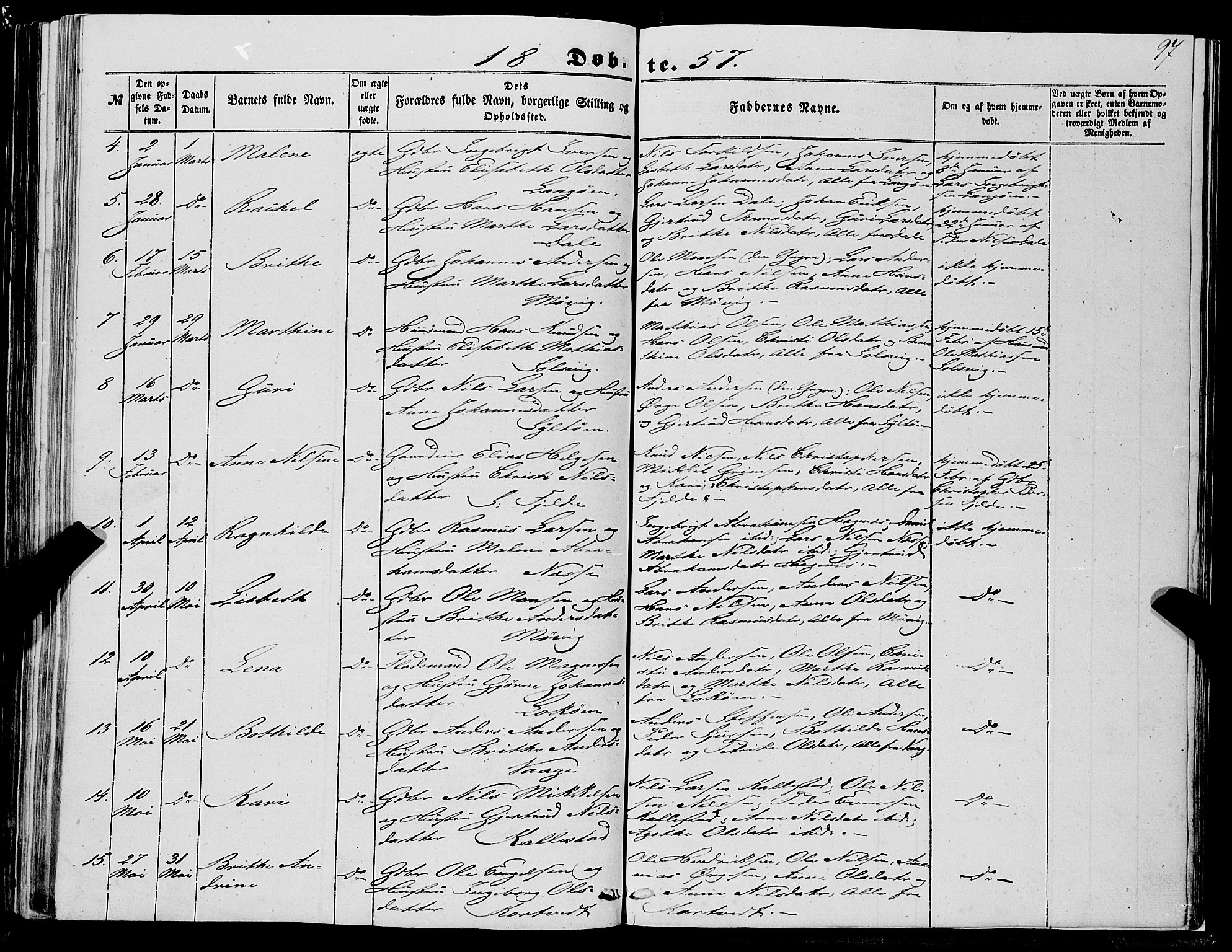 Fjell sokneprestembete, SAB/A-75301/H/Haa: Parish register (official) no. A 2, 1847-1864, p. 97