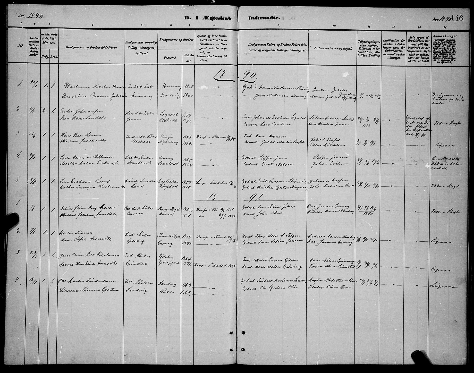 Ministerialprotokoller, klokkerbøker og fødselsregistre - Nordland, AV/SAT-A-1459/892/L1325: Parish register (copy) no. 892C02, 1878-1896, p. 146