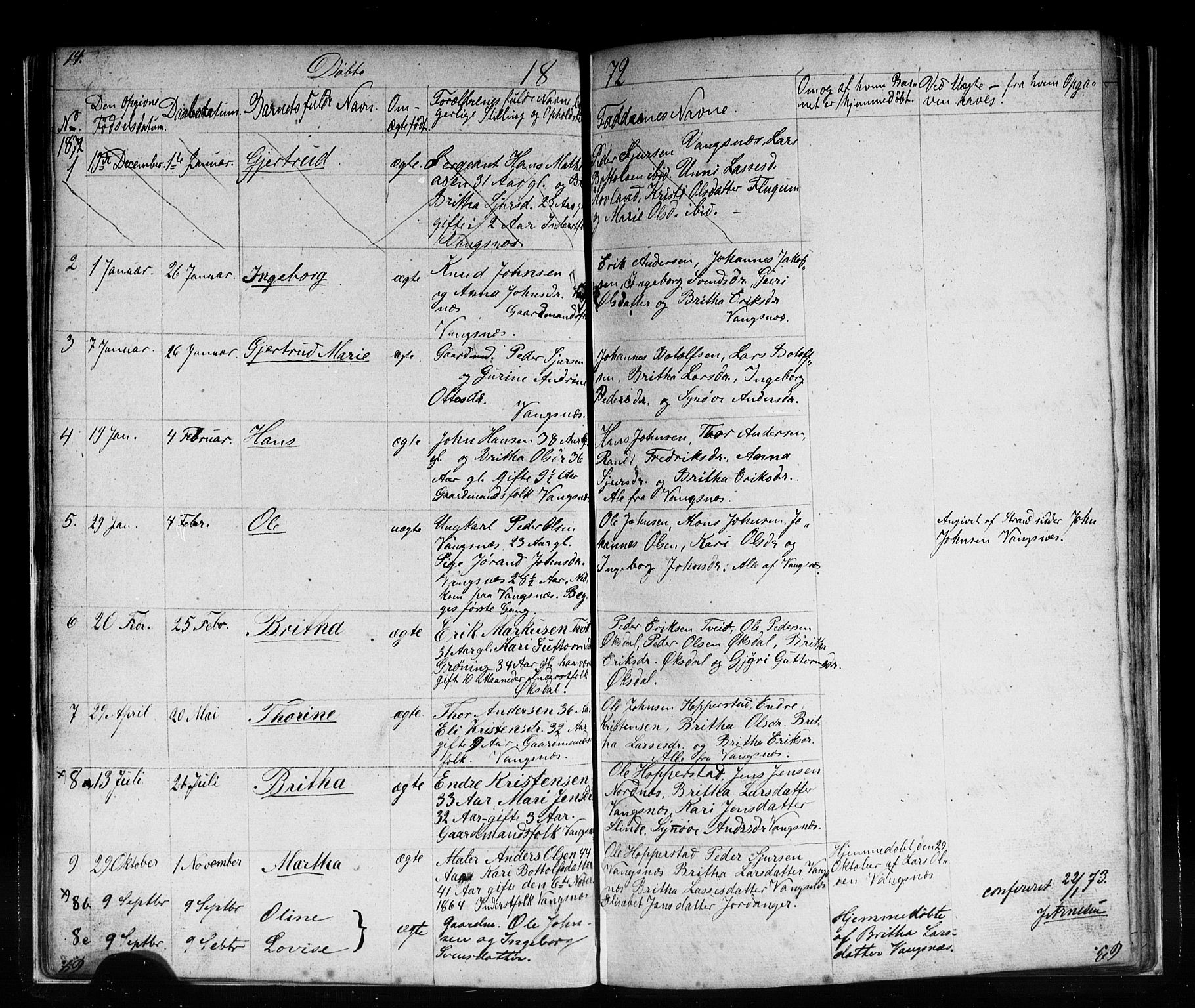 Vik sokneprestembete, SAB/A-81501: Parish register (copy) no. C 1, 1853-1879, p. 14