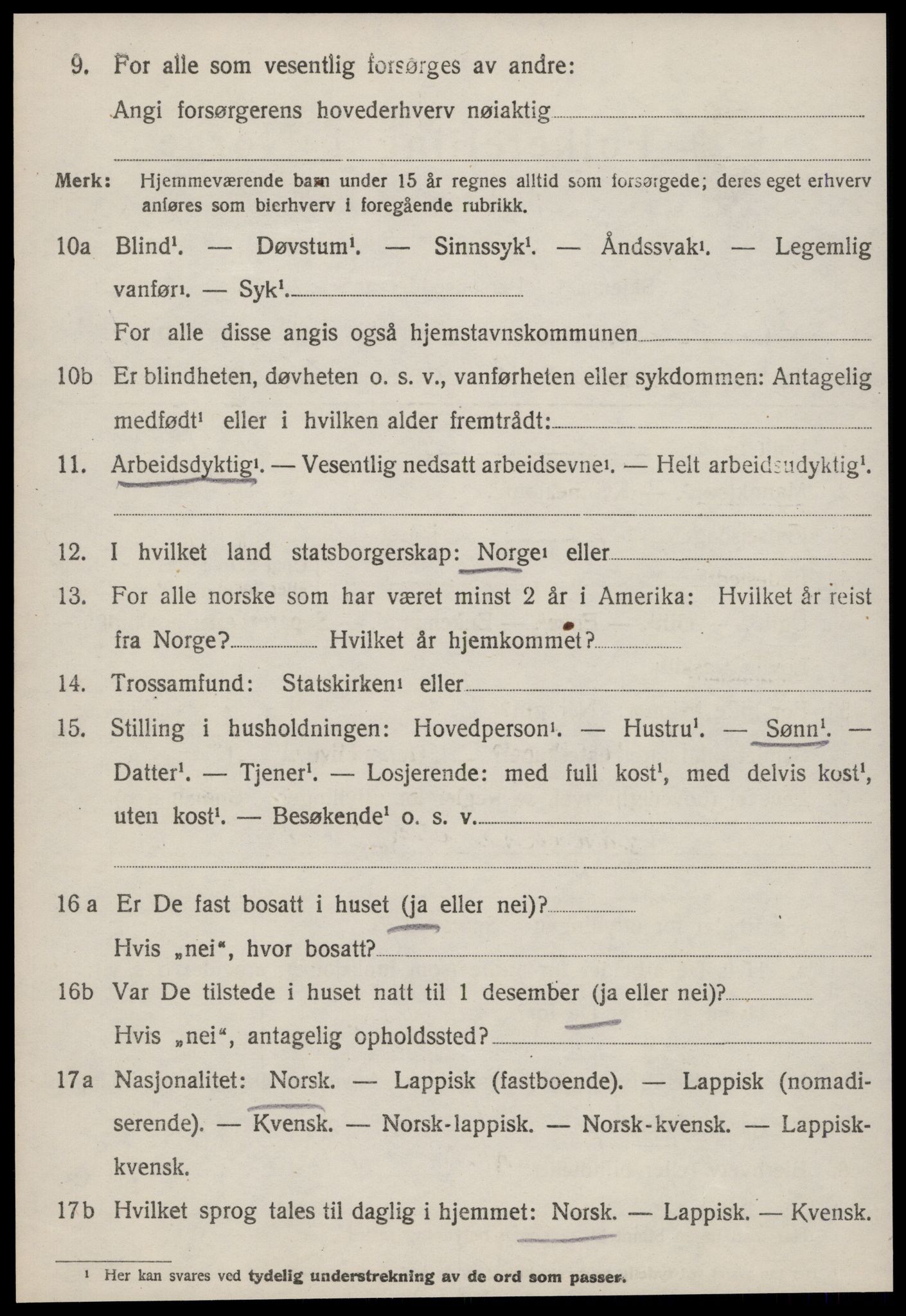 SAT, 1920 census for Lensvik, 1920, p. 935