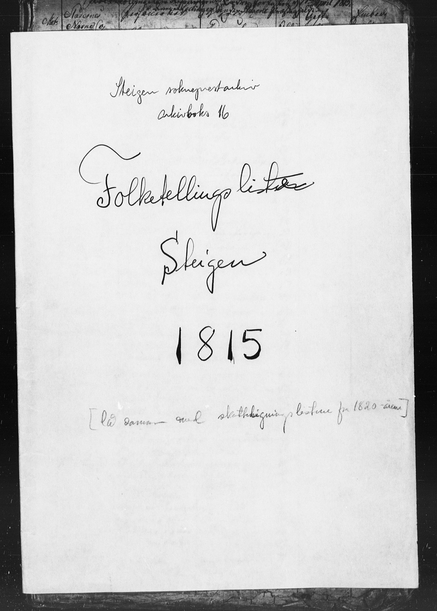 SAT, Census 1815 for Steigen (draft), 1815, p. 2