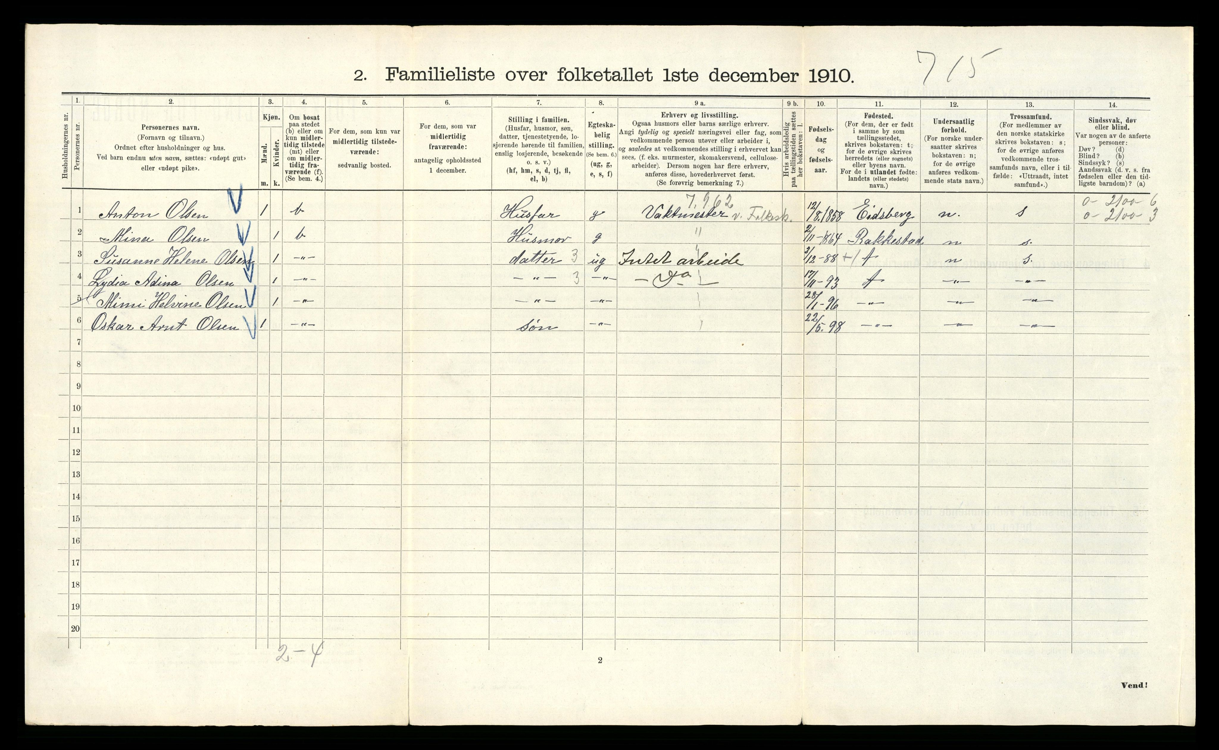 RA, 1910 census for Kristiania, 1910, p. 43646