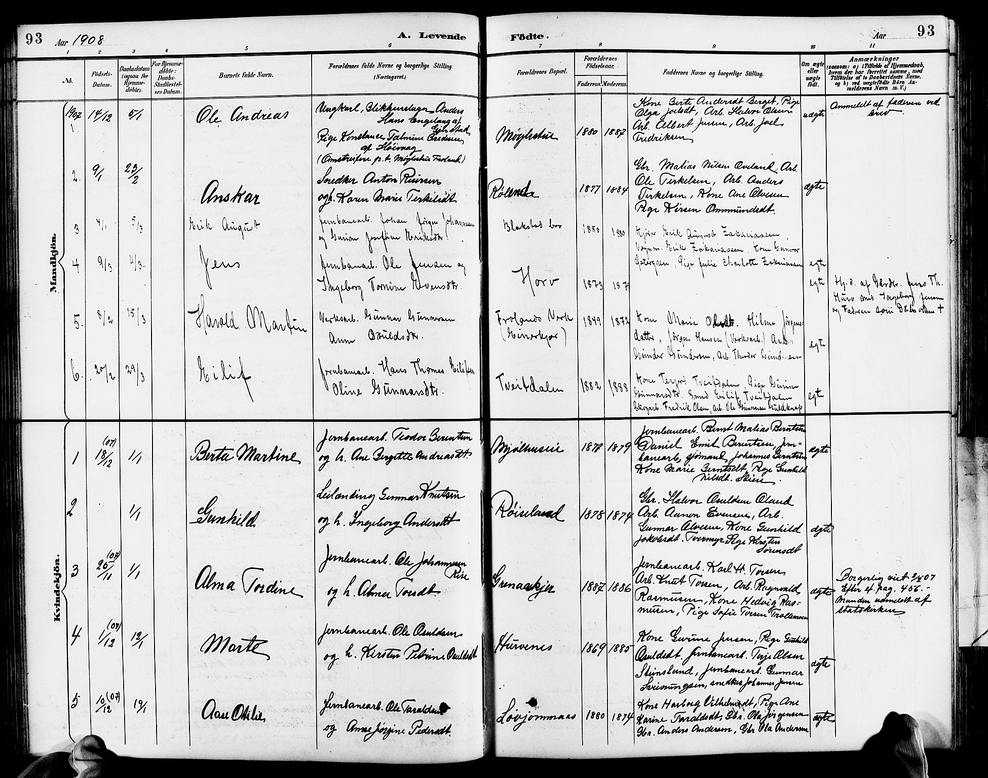 Froland sokneprestkontor, AV/SAK-1111-0013/F/Fb/L0010: Parish register (copy) no. B 10, 1893-1920, p. 93