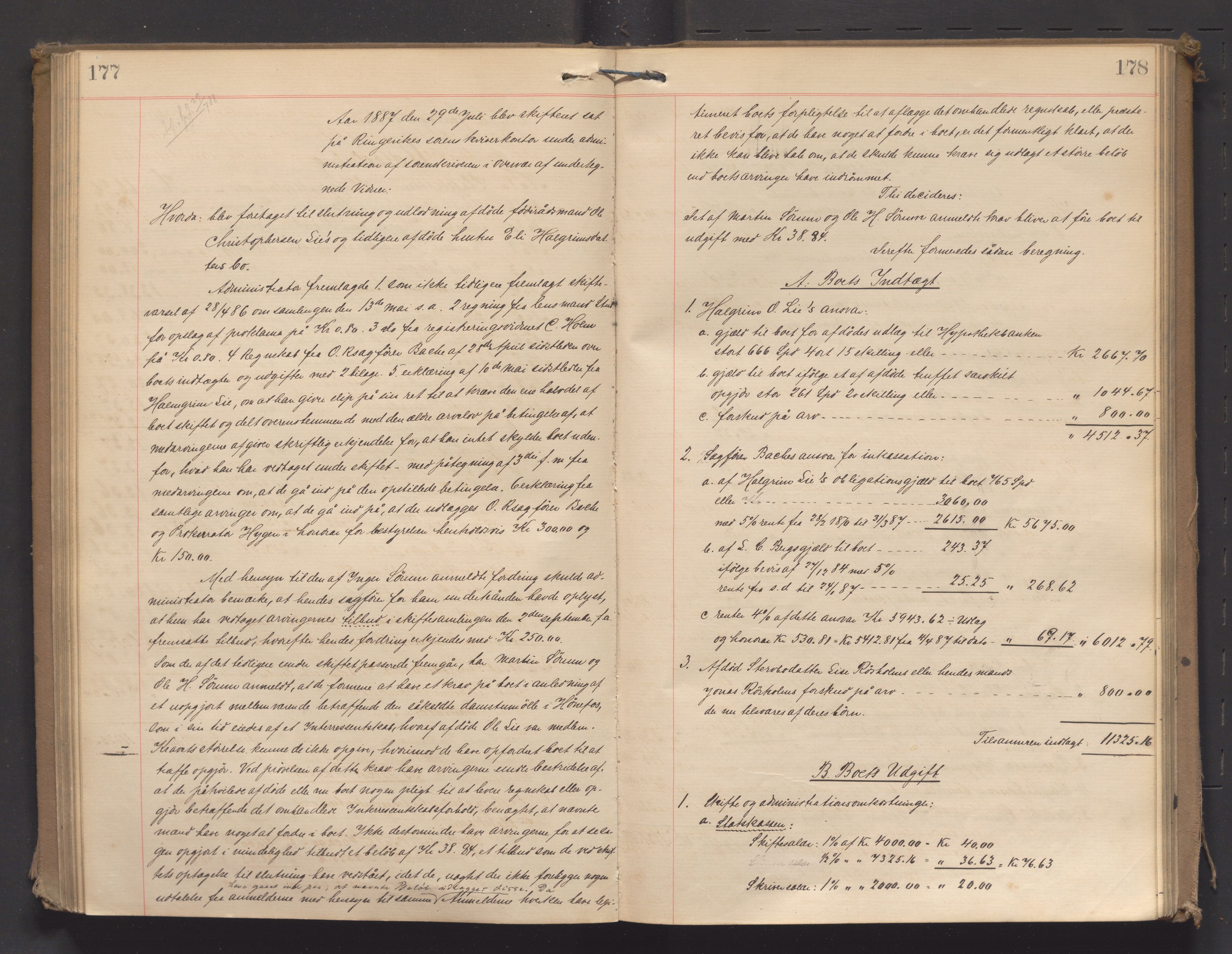 Ringerike sorenskriveri, AV/SAKO-A-105/H/Hb/Hbd/Hbda/L0009: Skifteutlodningsprotokoll, 1883-1889, p. 177-178