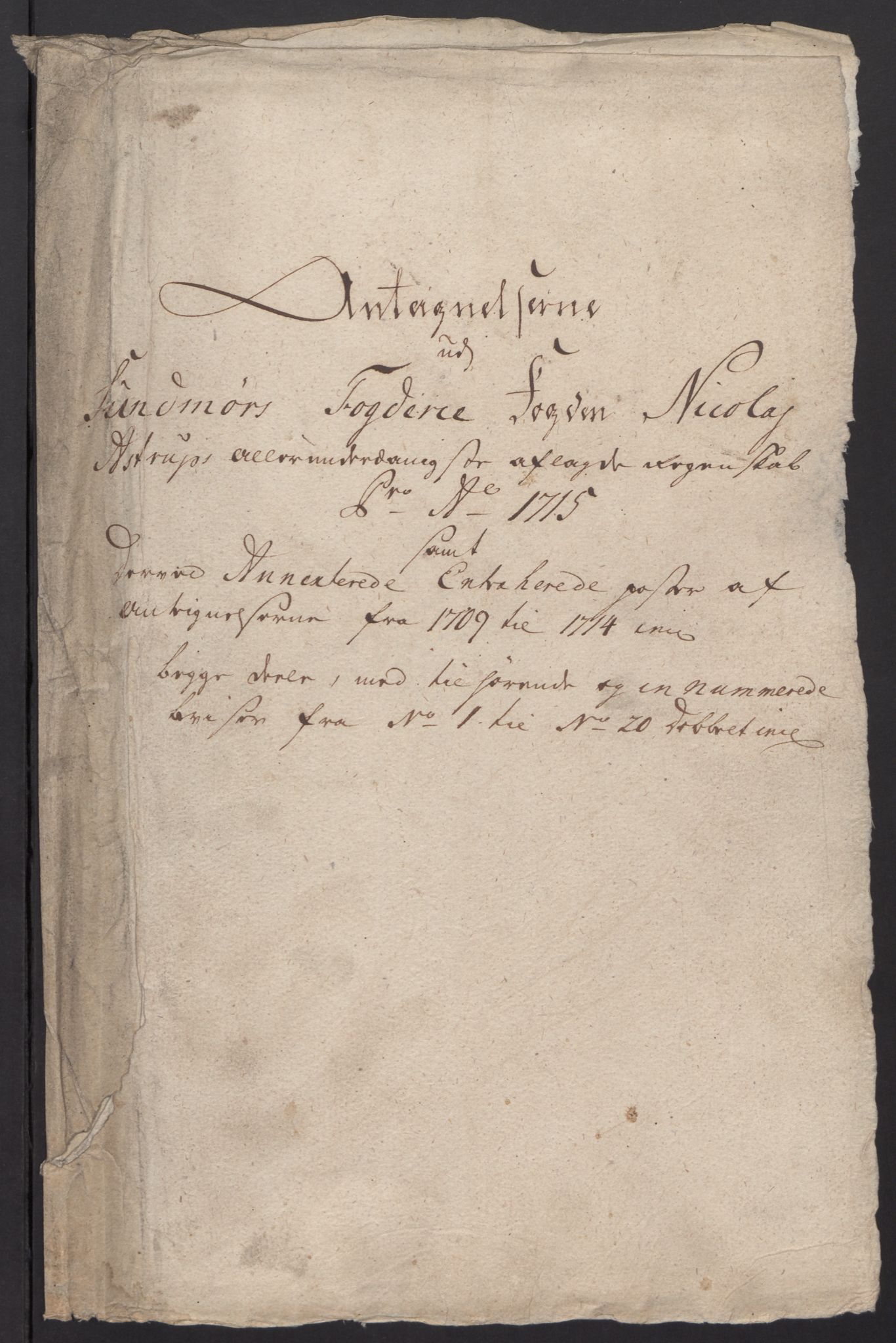 Rentekammeret inntil 1814, Reviderte regnskaper, Fogderegnskap, RA/EA-4092/R54/L3567: Fogderegnskap Sunnmøre, 1715, p. 315