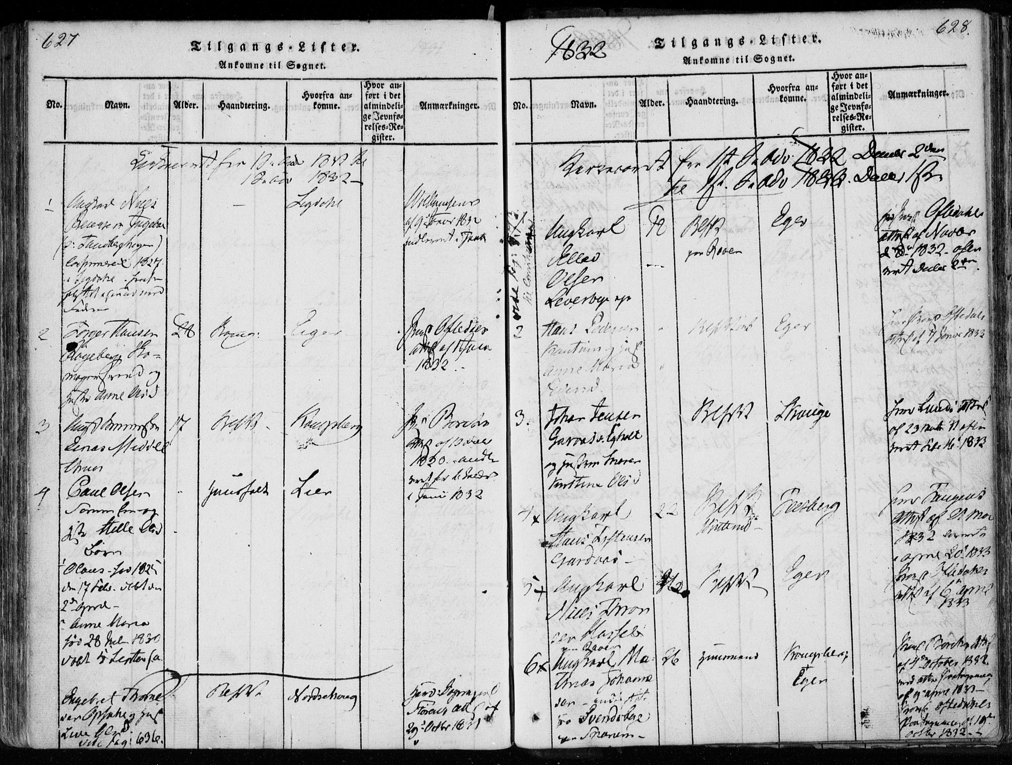 Modum kirkebøker, AV/SAKO-A-234/F/Fa/L0005: Parish register (official) no. 5, 1824-1841, p. 627-628