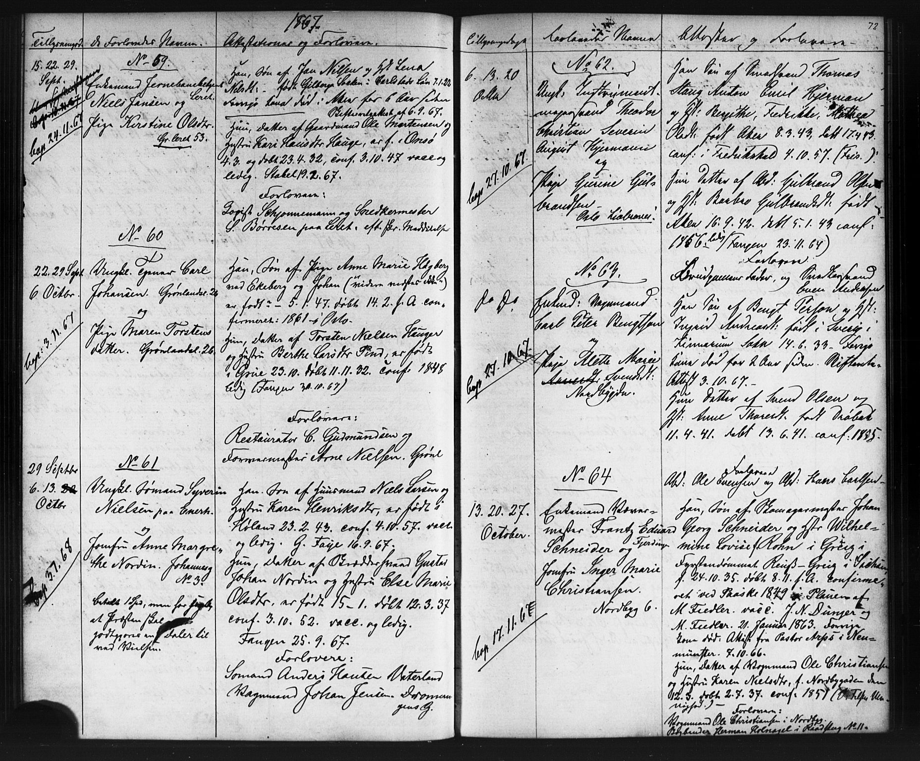 Grønland prestekontor Kirkebøker, SAO/A-10848/G/Ga/L0002: Parish register (copy) no. 2, 1861-1863, p. 72