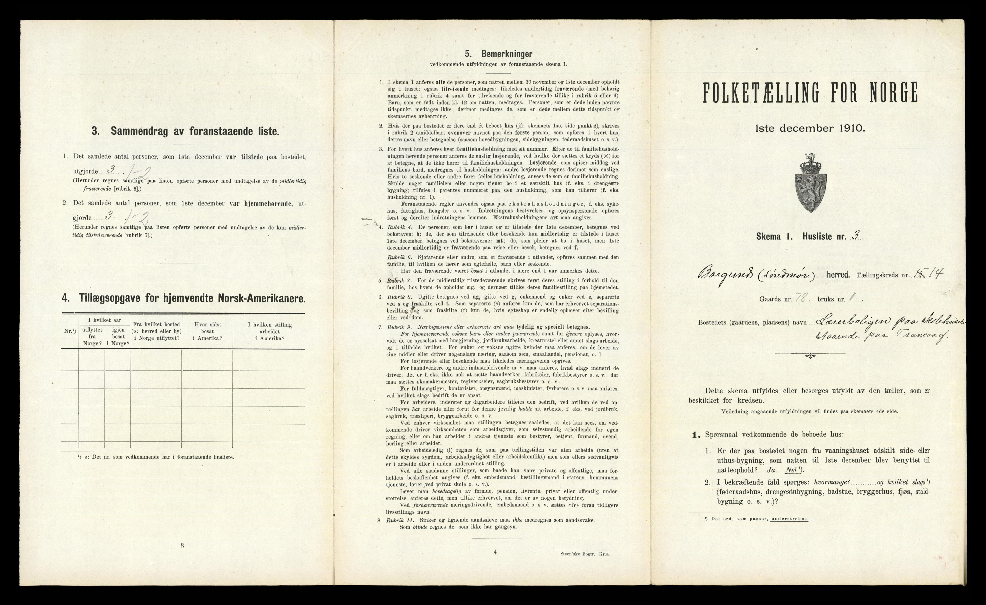 RA, 1910 census for Borgund, 1910, p. 1059