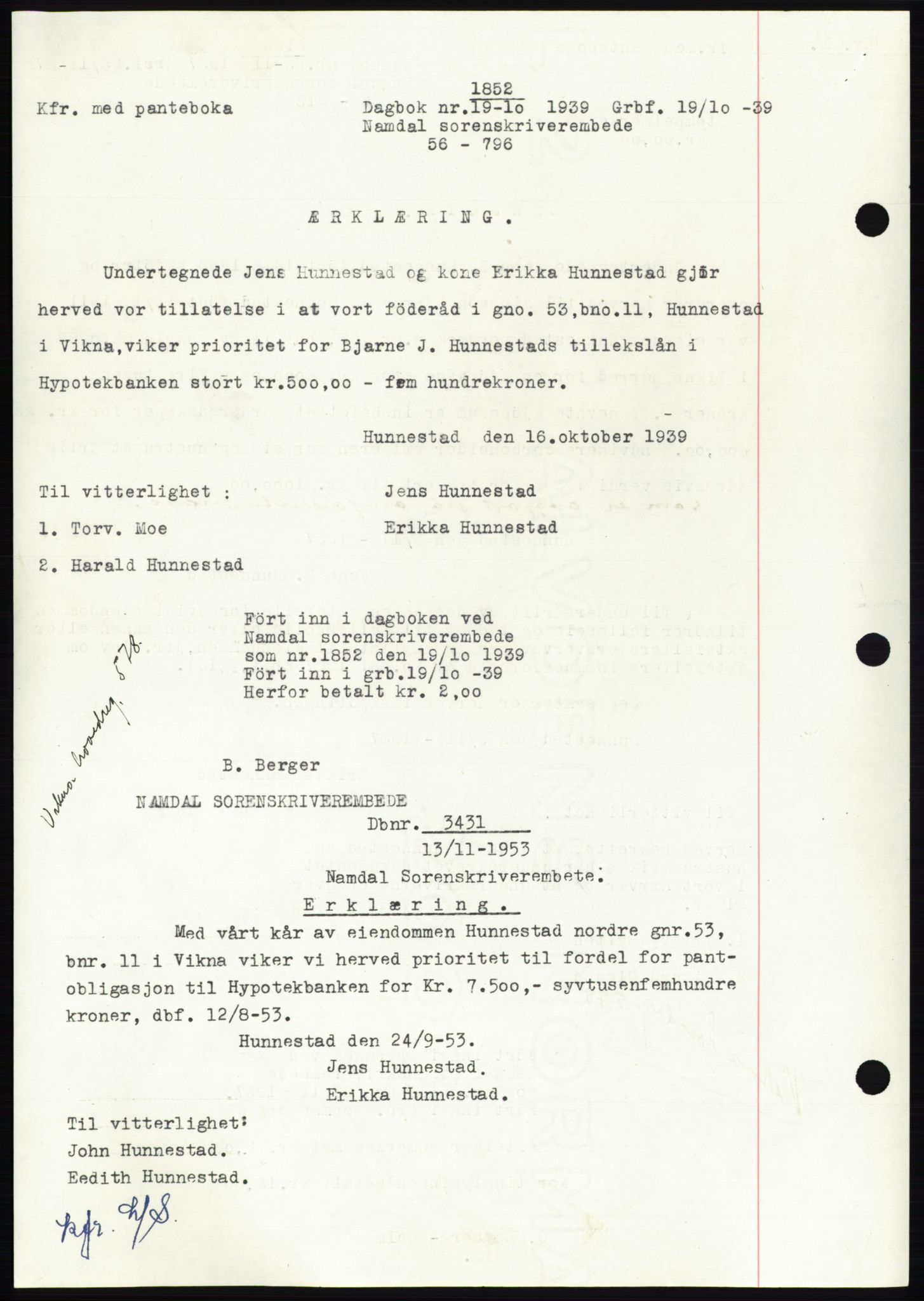 Namdal sorenskriveri, SAT/A-4133/1/2/2C: Mortgage book no. -, 1937-1939, Deed date: 23.11.1937