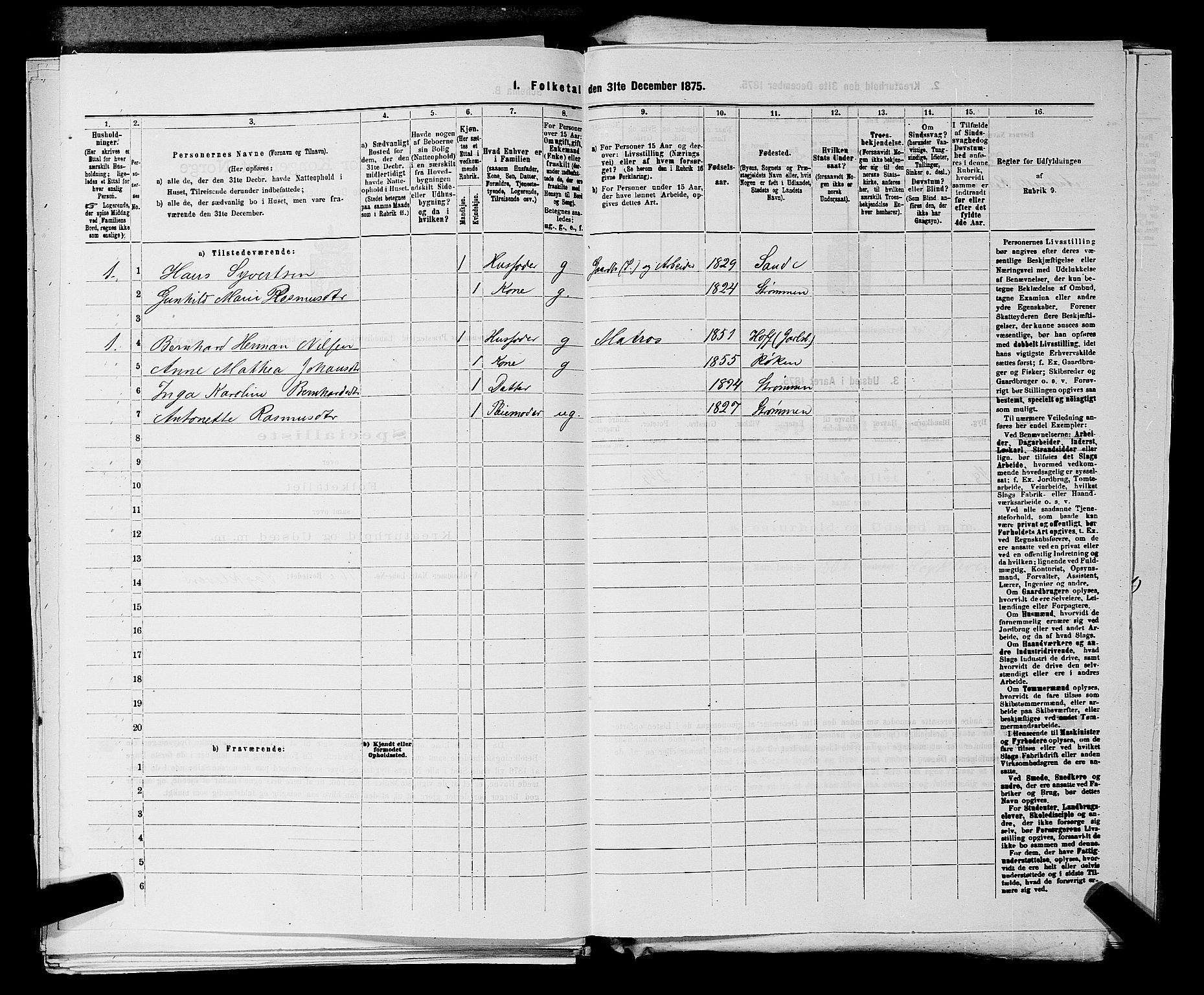 SAKO, 1875 census for 0711L Strømm/Strømm, 1875, p. 163