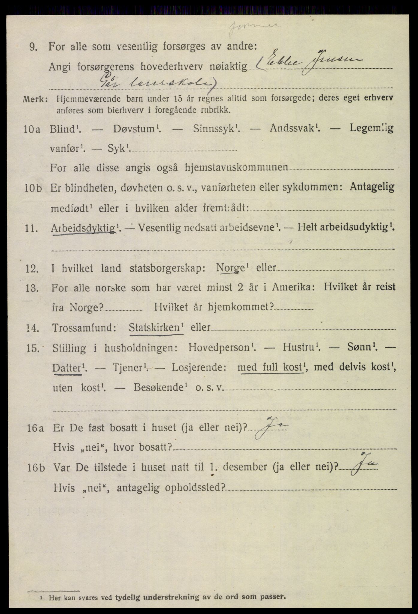 SAT, 1920 census for Veøy, 1920, p. 1444