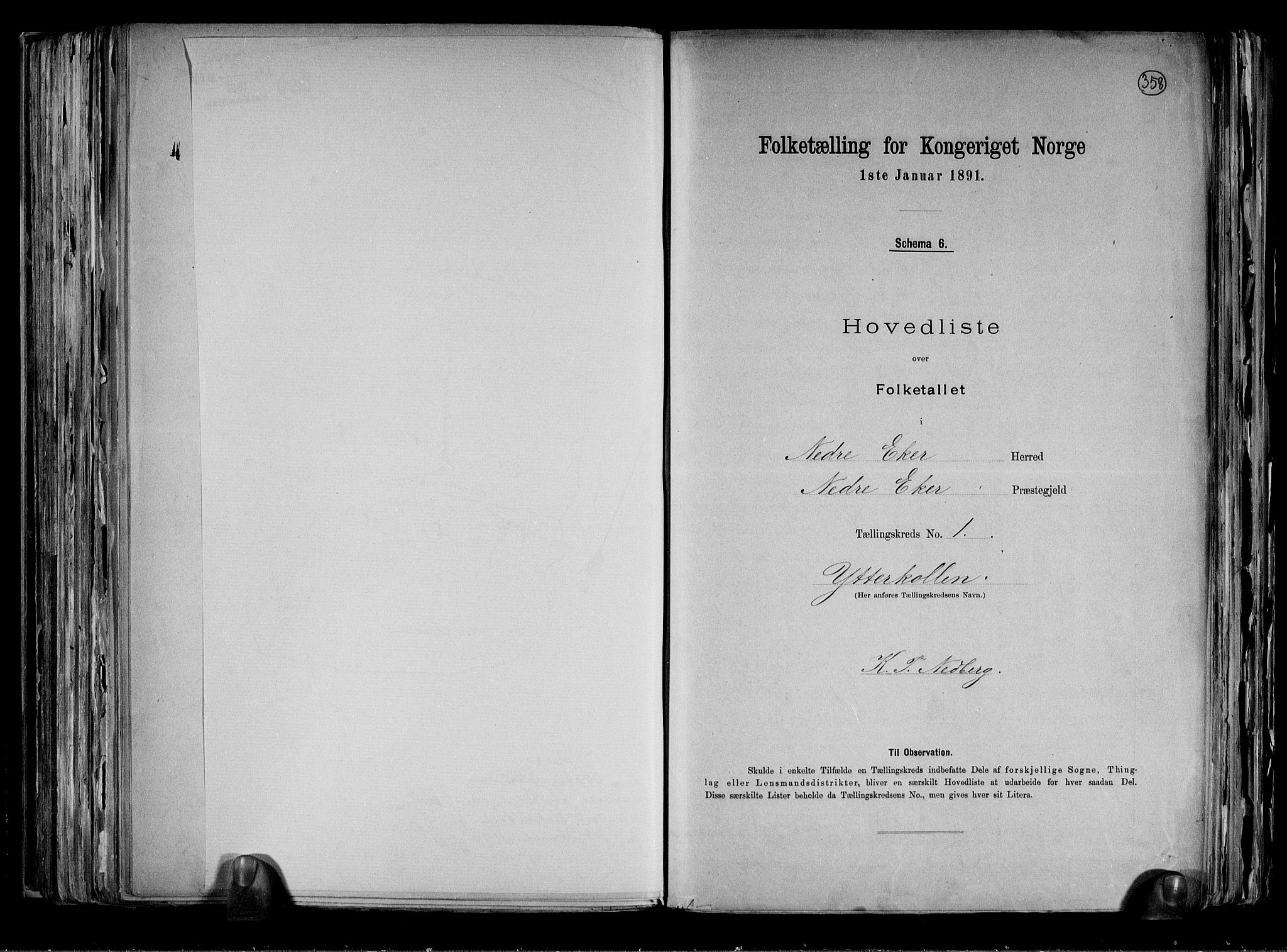 RA, 1891 census for 0625 Nedre Eiker, 1891, p. 5