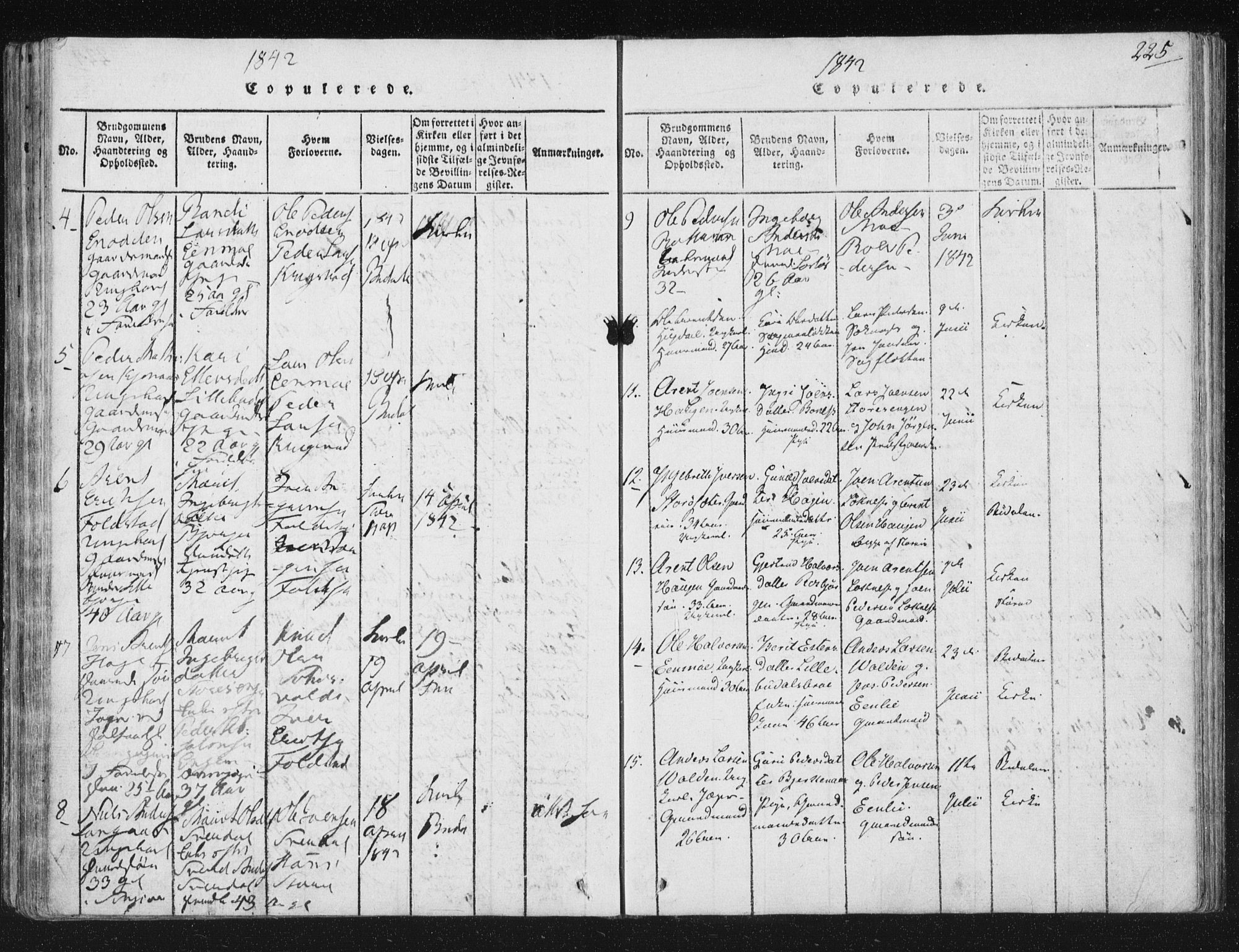 Ministerialprotokoller, klokkerbøker og fødselsregistre - Sør-Trøndelag, SAT/A-1456/687/L0996: Parish register (official) no. 687A04, 1816-1842, p. 225