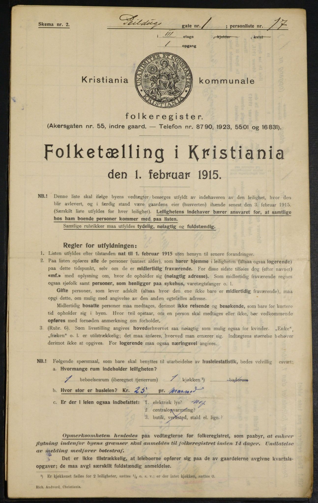 OBA, Municipal Census 1915 for Kristiania, 1915, p. 93608