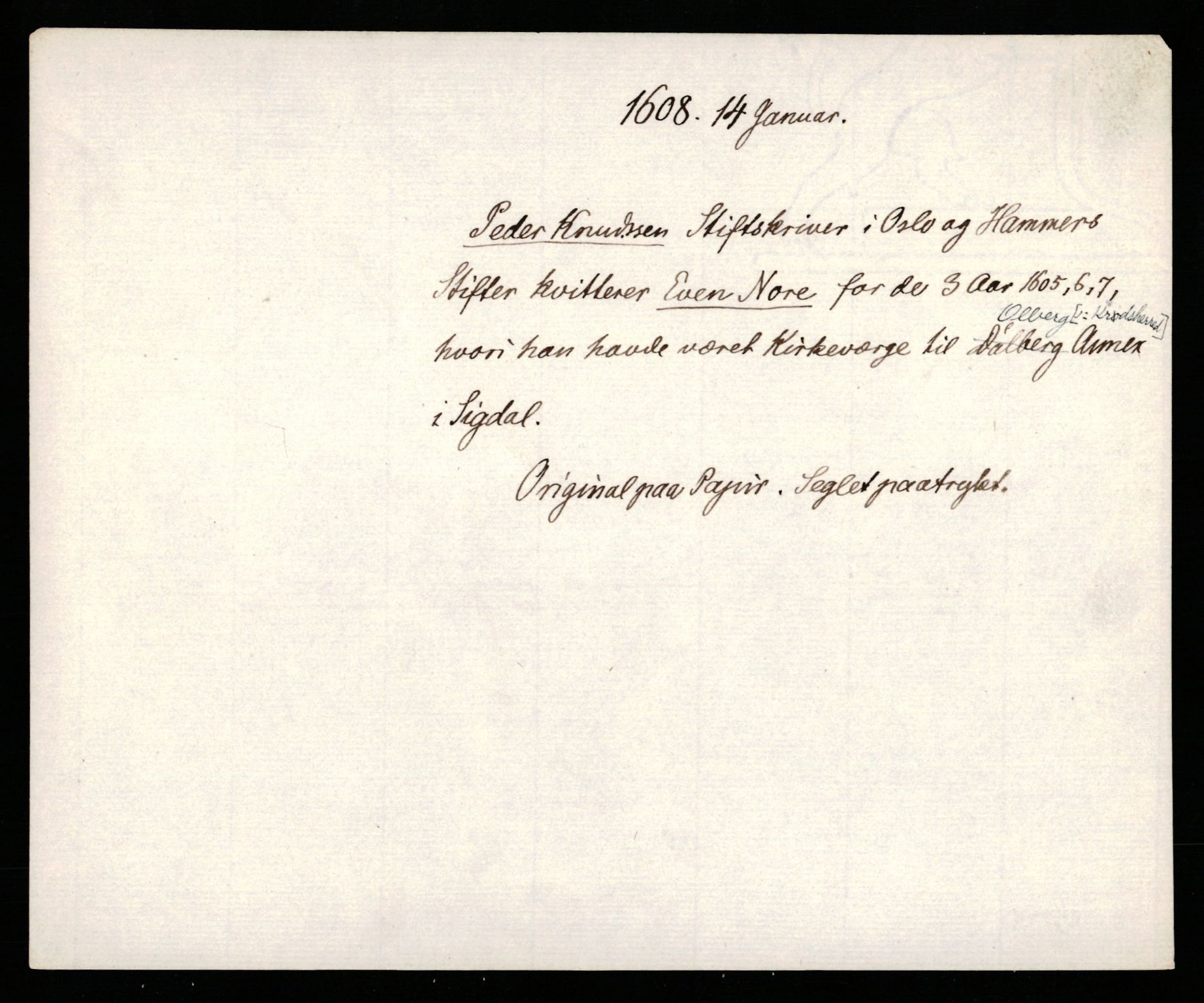 Riksarkivets diplomsamling, AV/RA-EA-5965/F35/F35b/L0005: Riksarkivets diplomer, seddelregister, 1601-1612, p. 469