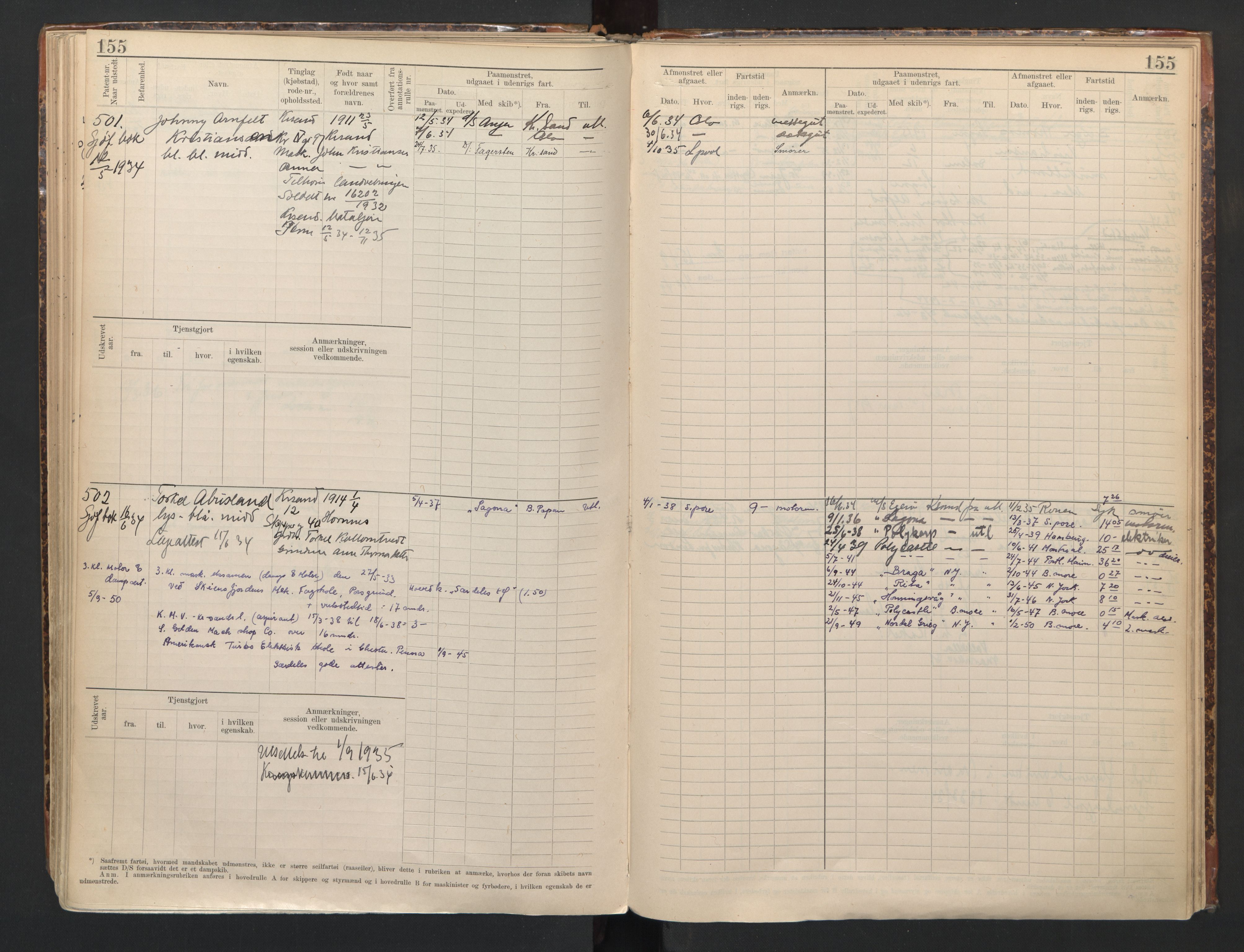 Kristiansand mønstringskrets, SAK/2031-0015/F/Fb/L0012: Hovedrulle B nr 195-603, I-19, 1910-1948, p. 171