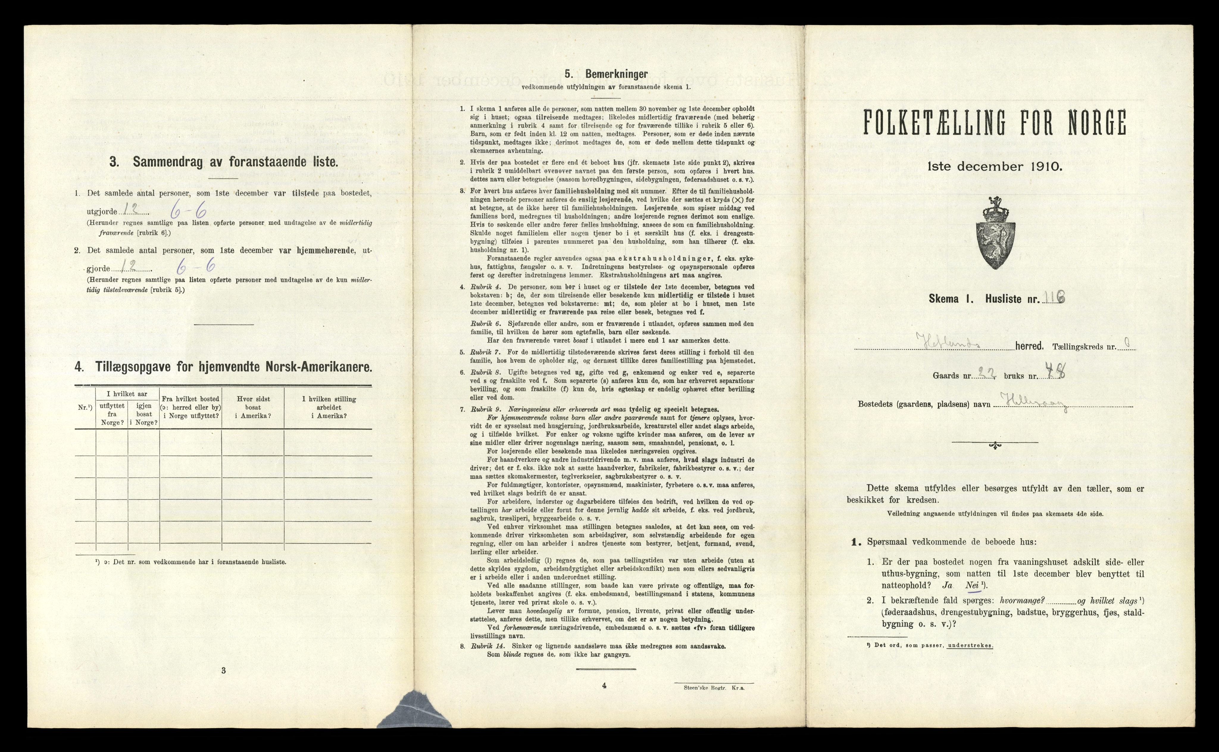 RA, 1910 census for Hetland, 1910, p. 1147