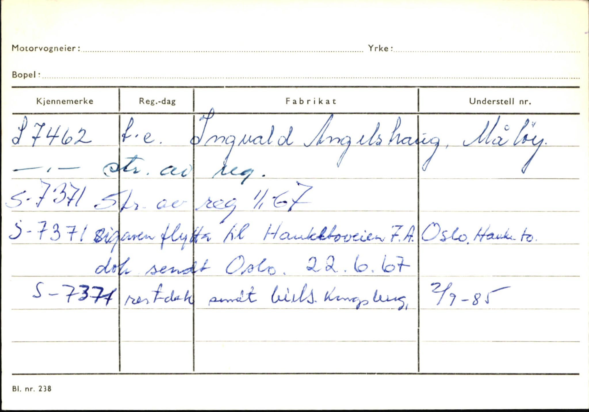 Statens vegvesen, Sogn og Fjordane vegkontor, AV/SAB-A-5301/4/F/L0145: Registerkort Vågsøy S-Å. Årdal I-P, 1945-1975, p. 379